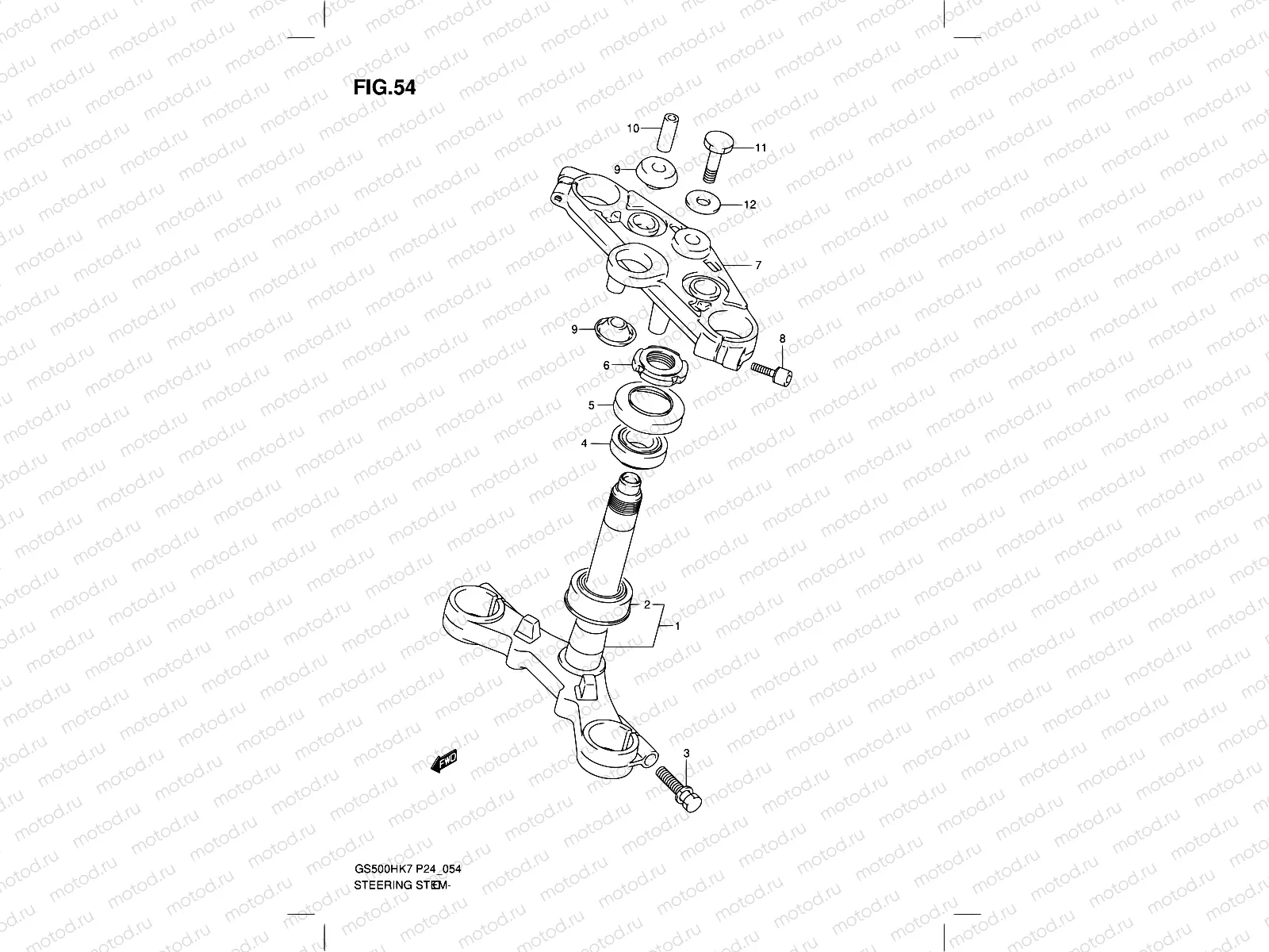 54 - STEERING STEM (GS500FH)