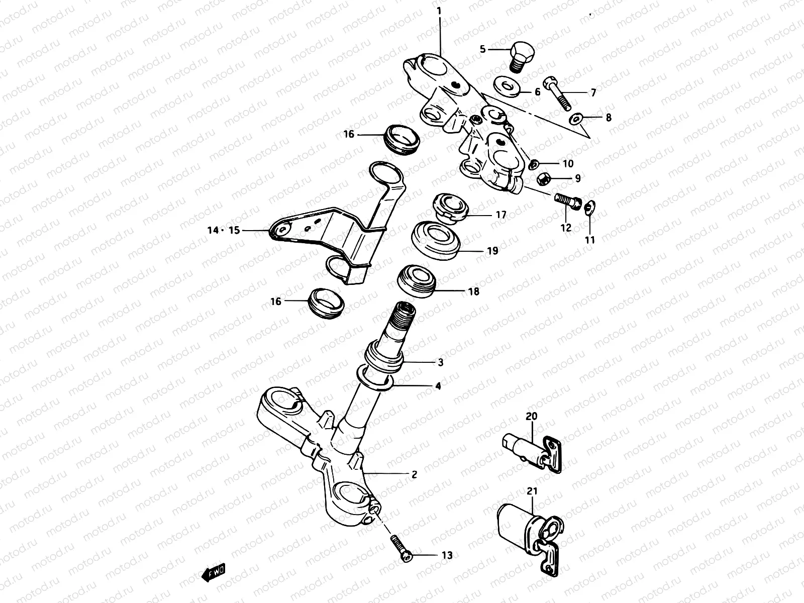 54 - STEERING STEM (MODEL E)