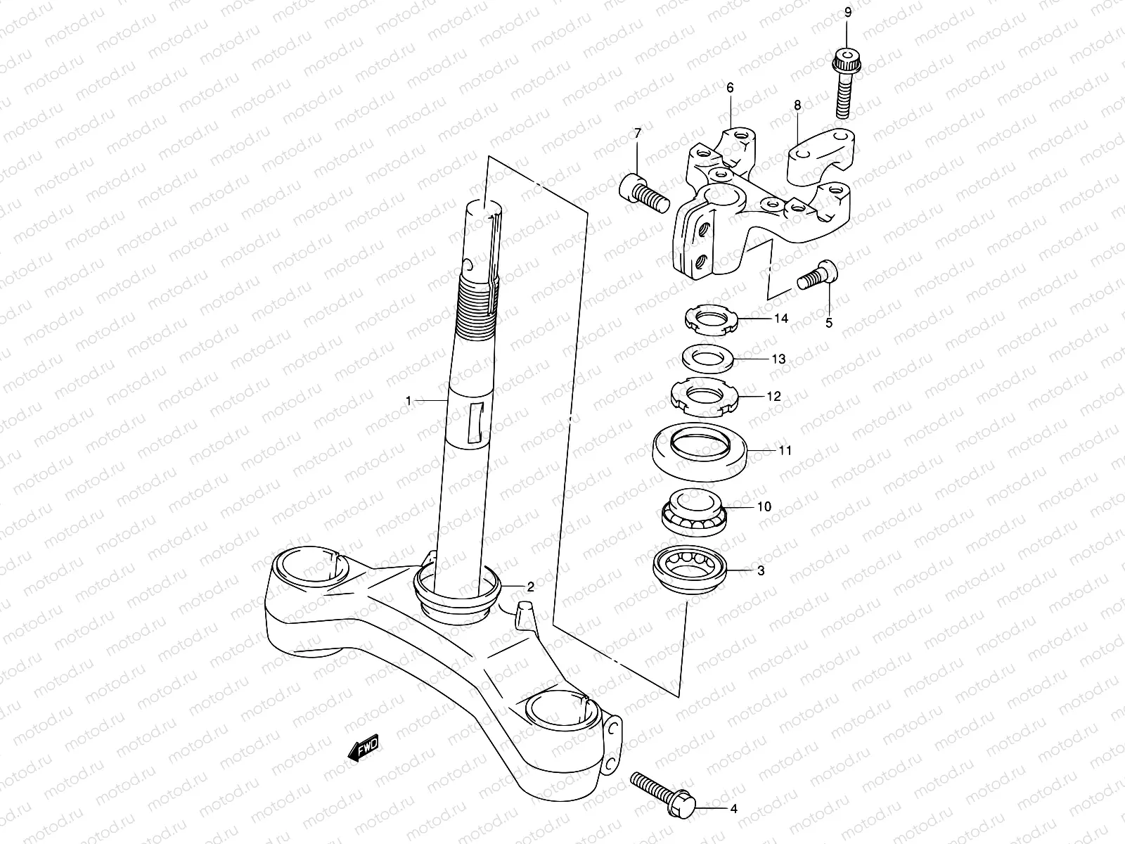 54 - STEERING STEM (MODEL X)