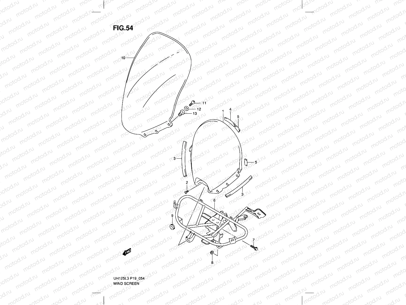 54 - WINDSCREEN (UH125GL3 P19)