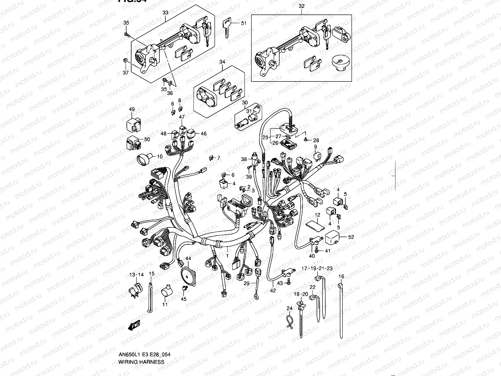 54 - WIRING HARNESS (AN650AL1 E33)
