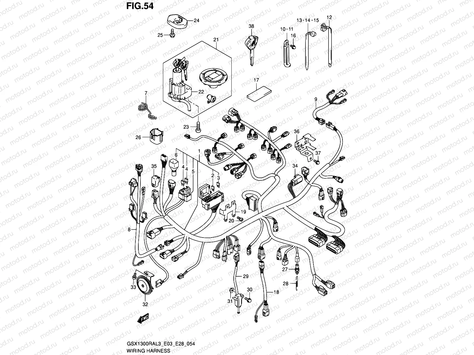 54 - WIRING HARNESS (GSX1300RAL3 E03)