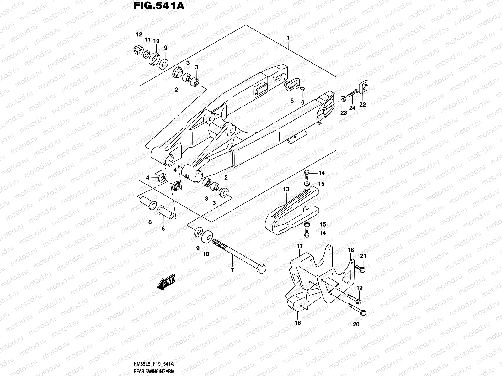 541A - REAR SWINGINGARM (RM85L5 P19)