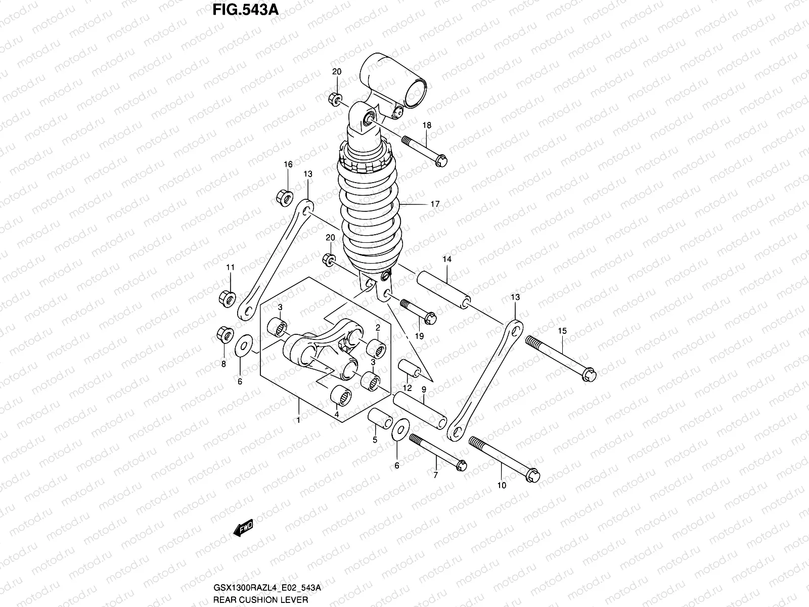 543A - REAR CUSHION LEVER (GSX1300RAZL4 E02)