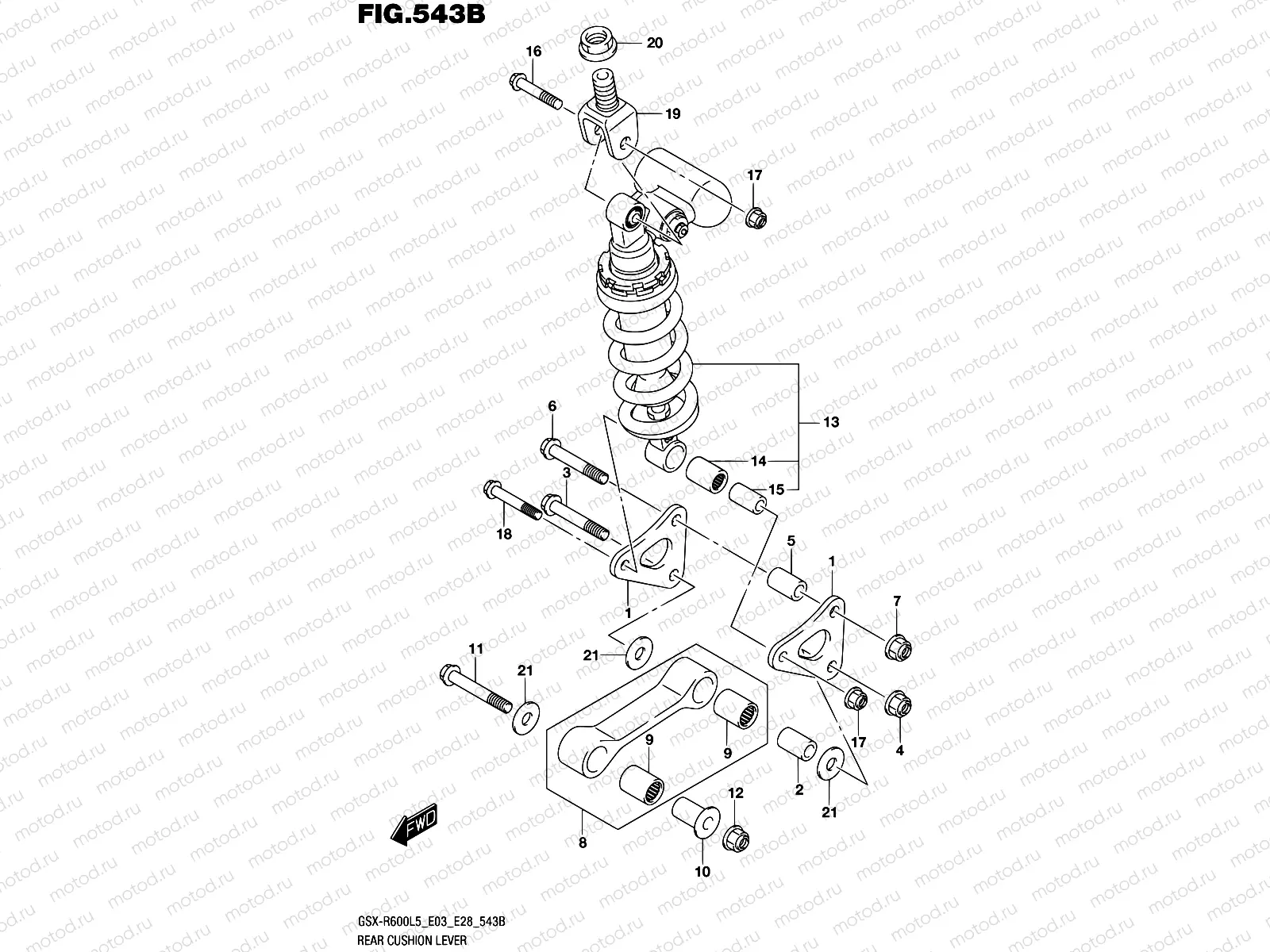 543B - REAR CUSHION LEVER (GSX-R600L5 E28)