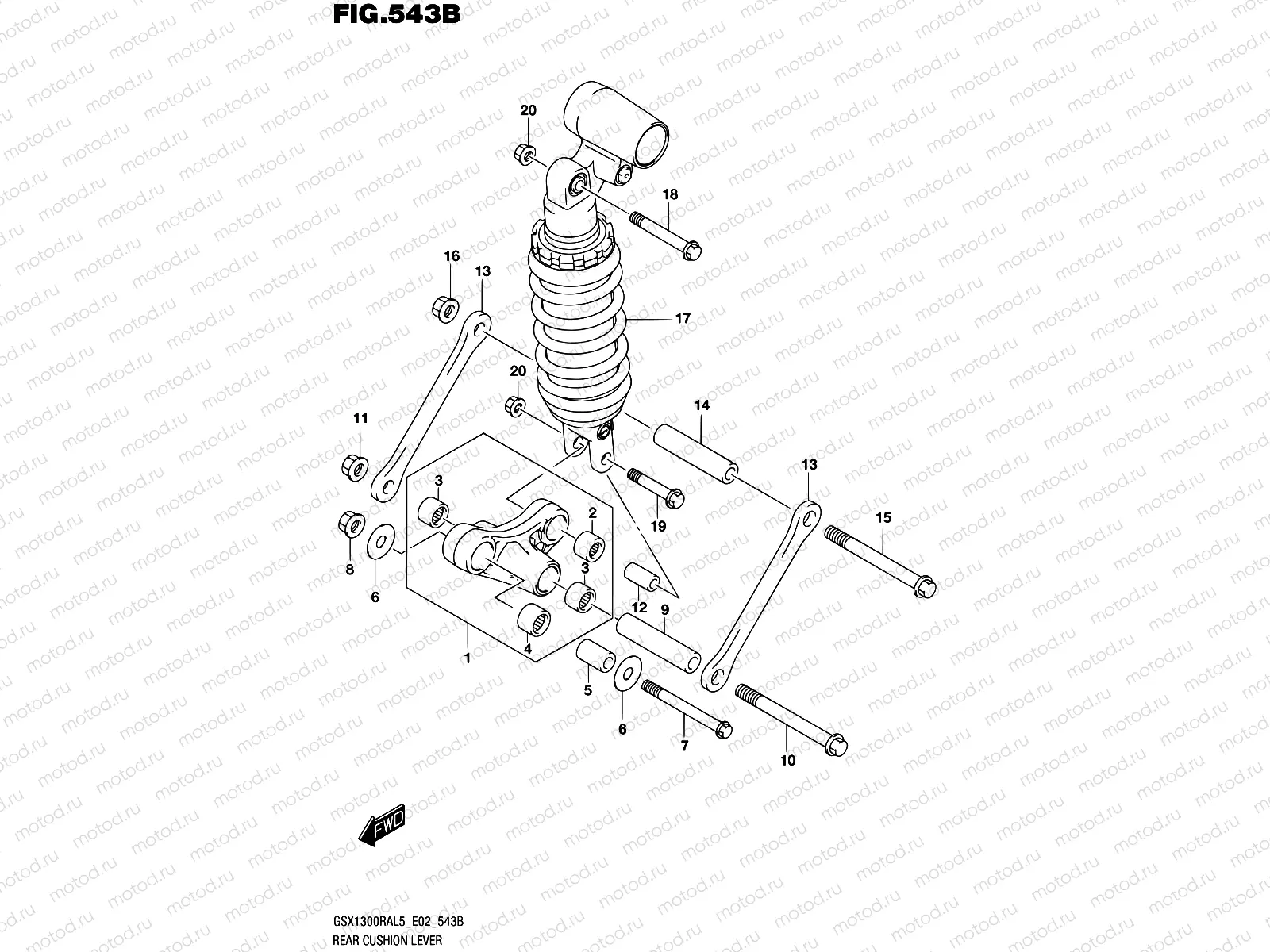 543B - REAR CUSHION LEVER (GSX1300RAL5 E19)