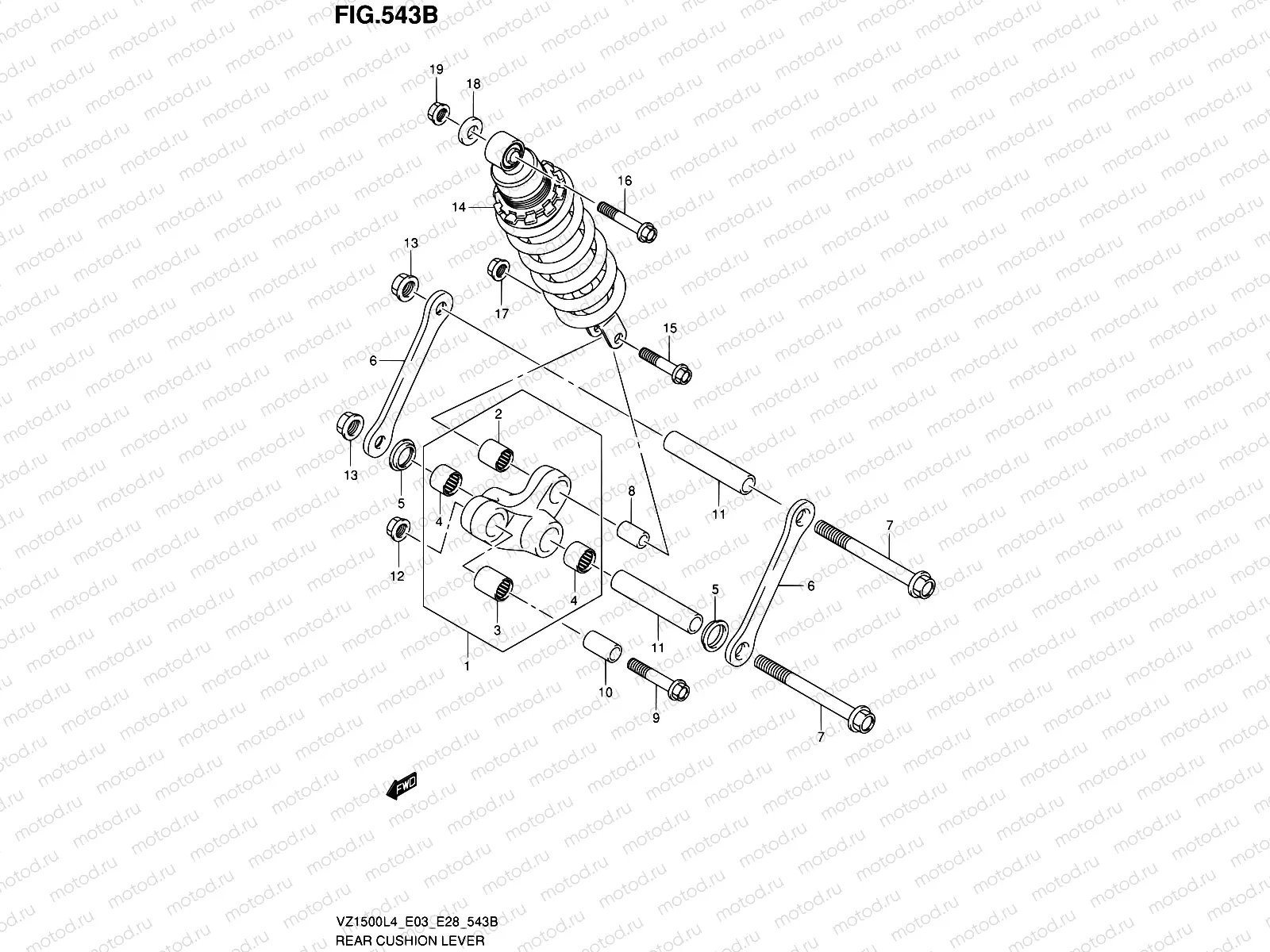 543B - REAR CUSHION LEVER (VZ1500L4 E28)