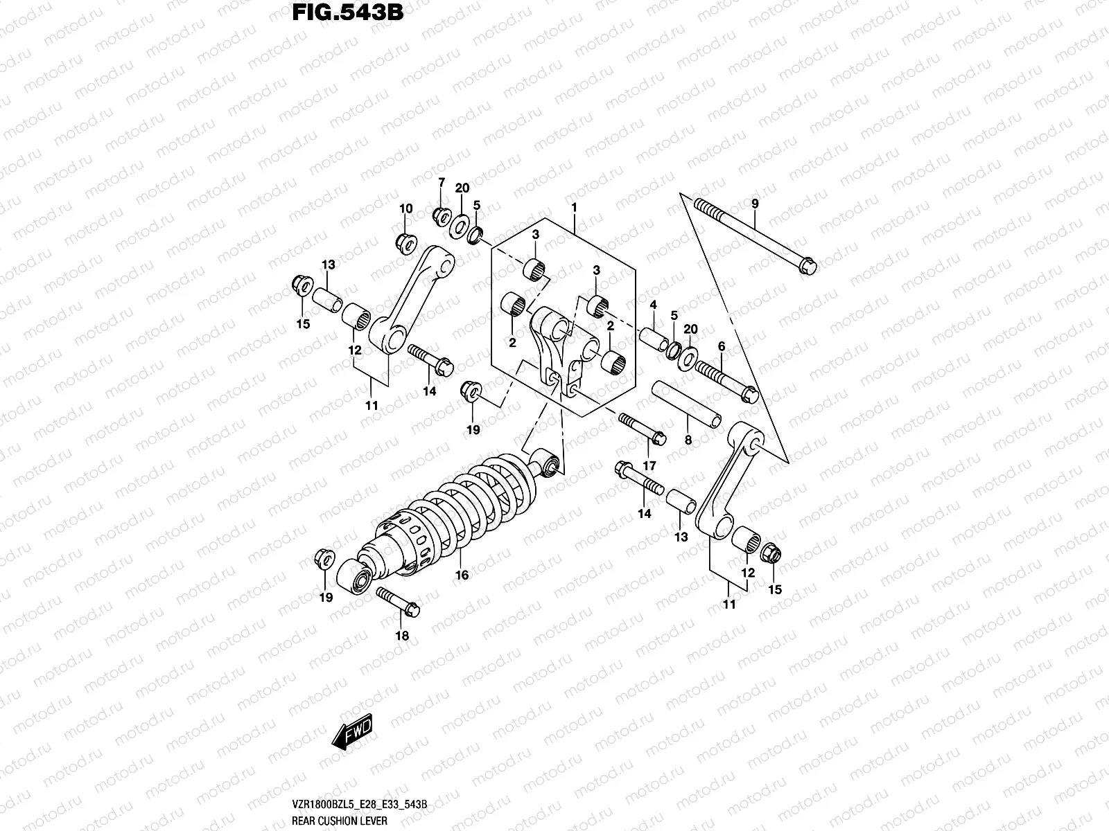 543B - REAR CUSHION LEVER (VZR1800BZL5 E33)