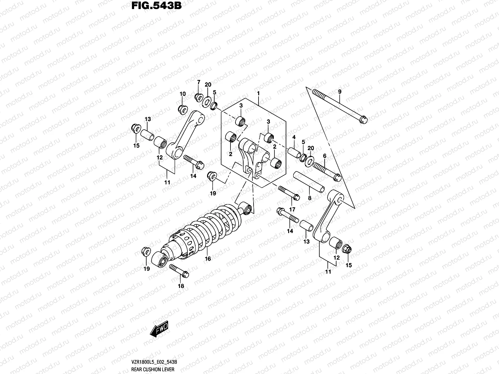 543B - REAR CUSHION LEVER (VZR1800L5 E19)