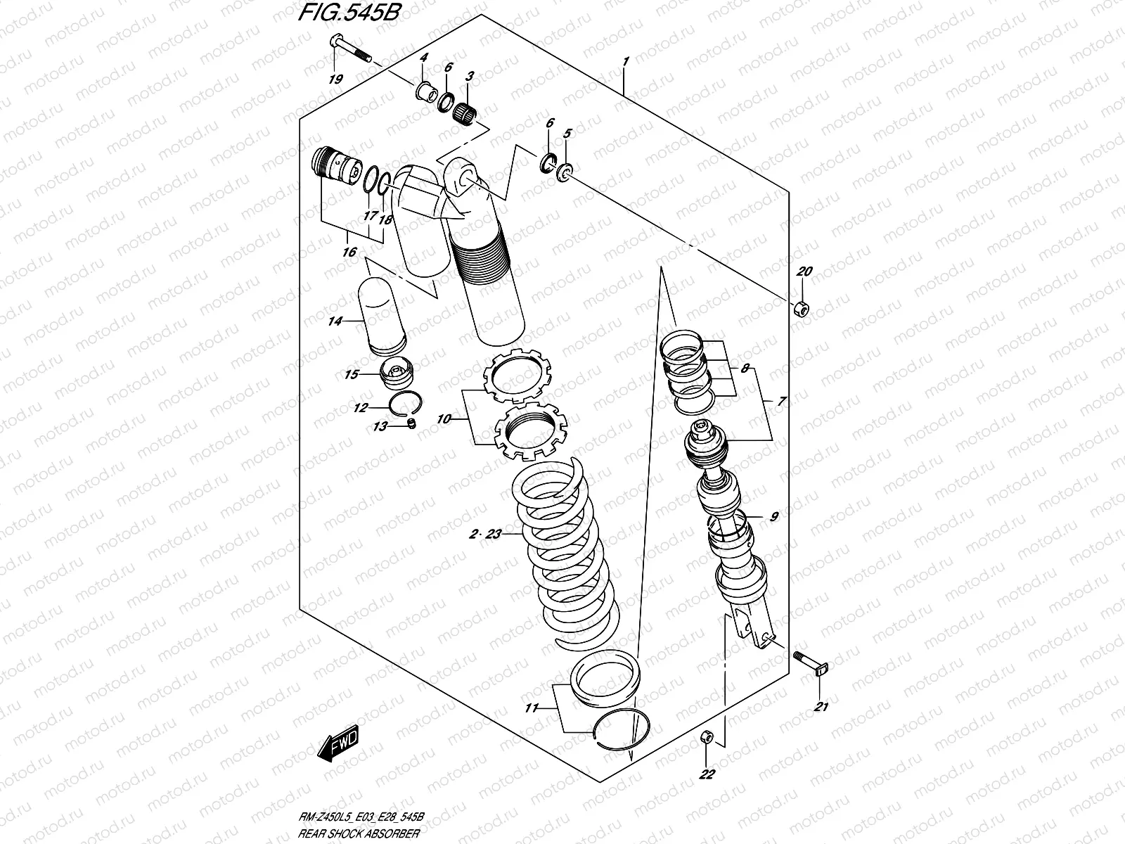 545B - REAR SHOCK ABSORBER (RM-Z450L5 E28)