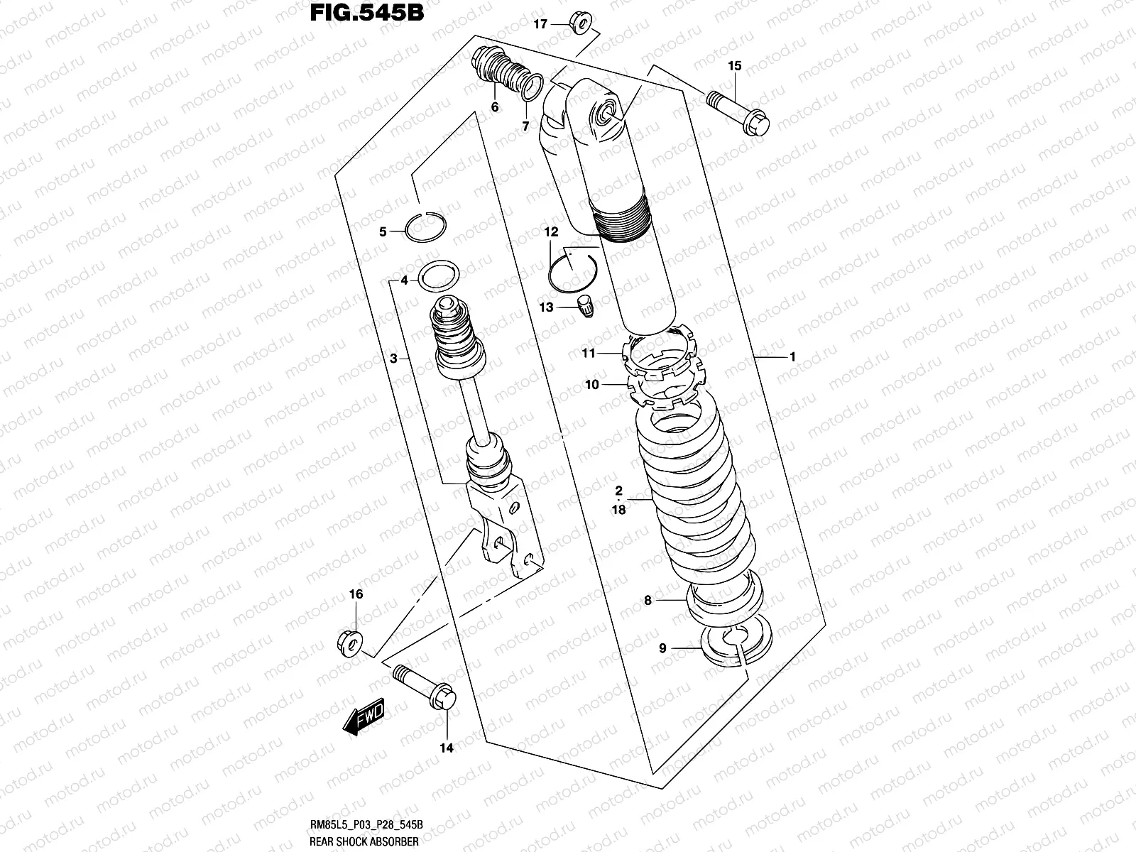545B - REAR SHOCK ABSORBER (RM85L5 P28)