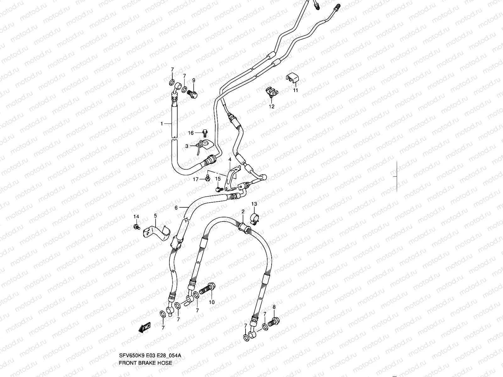 54A - FRONT BRAKE HOSE(SFV650AL0)