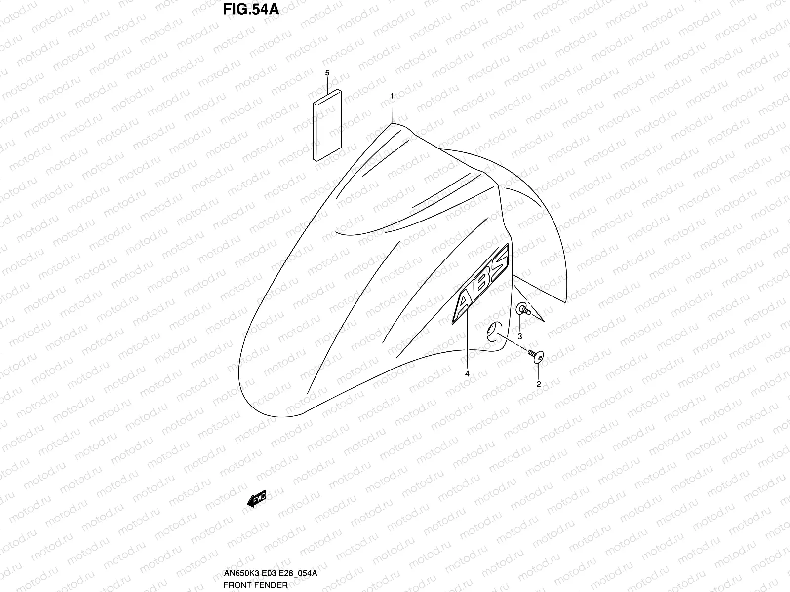 54A - FRONT FENDER (AN650AK5)