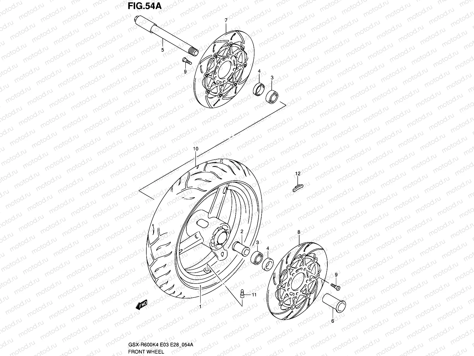 54A - FRONT WHEEL (GSX-R600XK5)