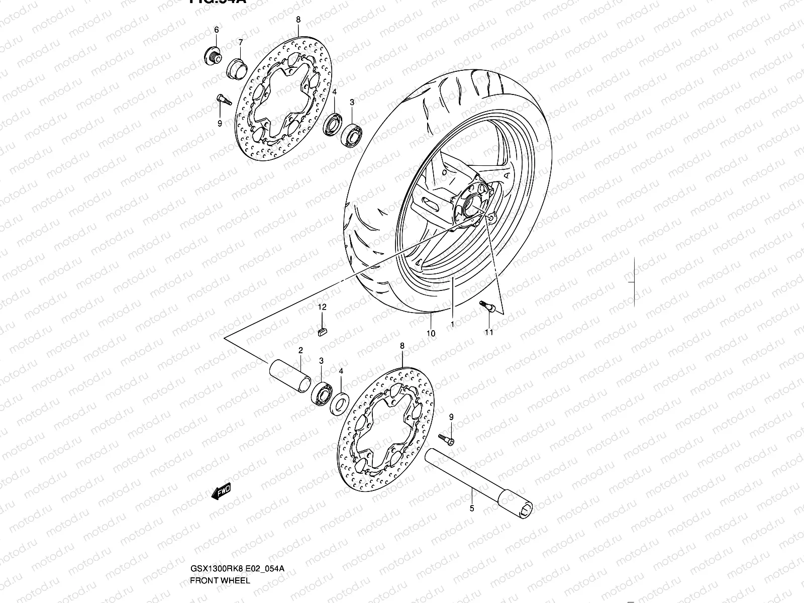 54A - FRONT WHEEL (MODEL L0)