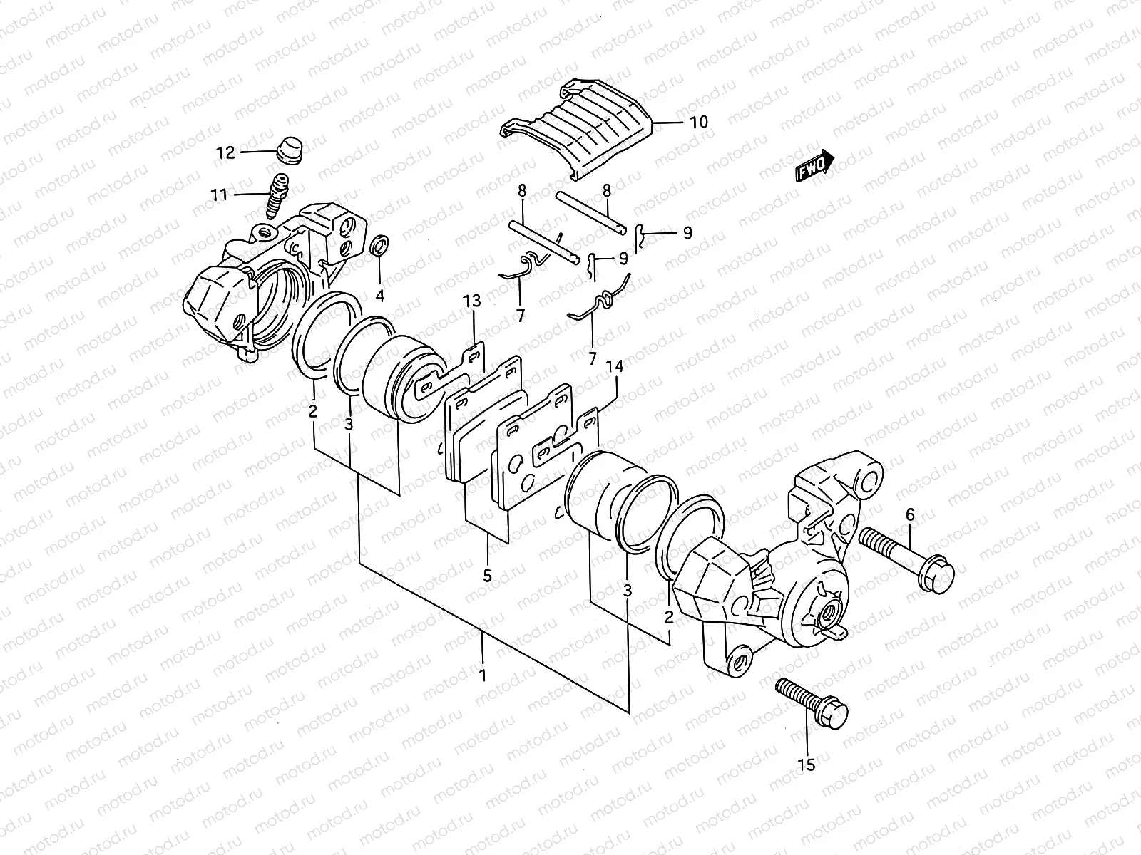 54A - REAR CALIPER (MODEL P/R/S/T)