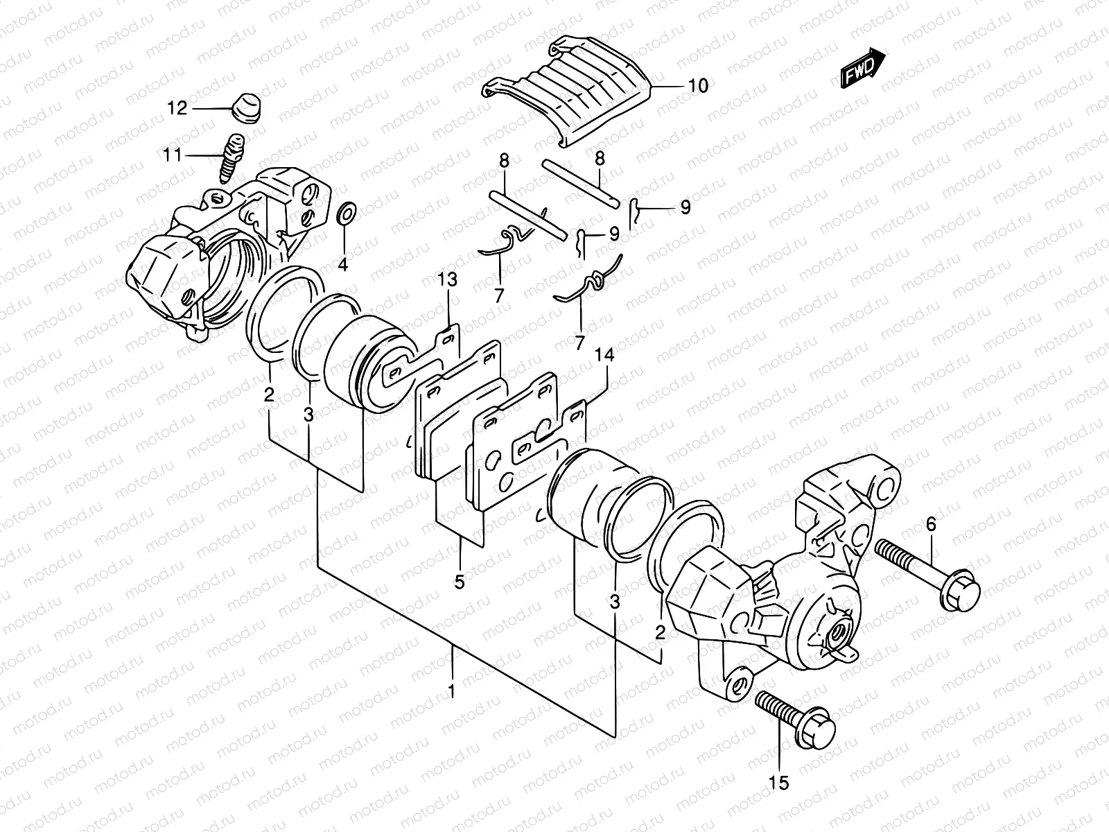 54A - REAR CALIPER (MODEL P/R/S/T)
