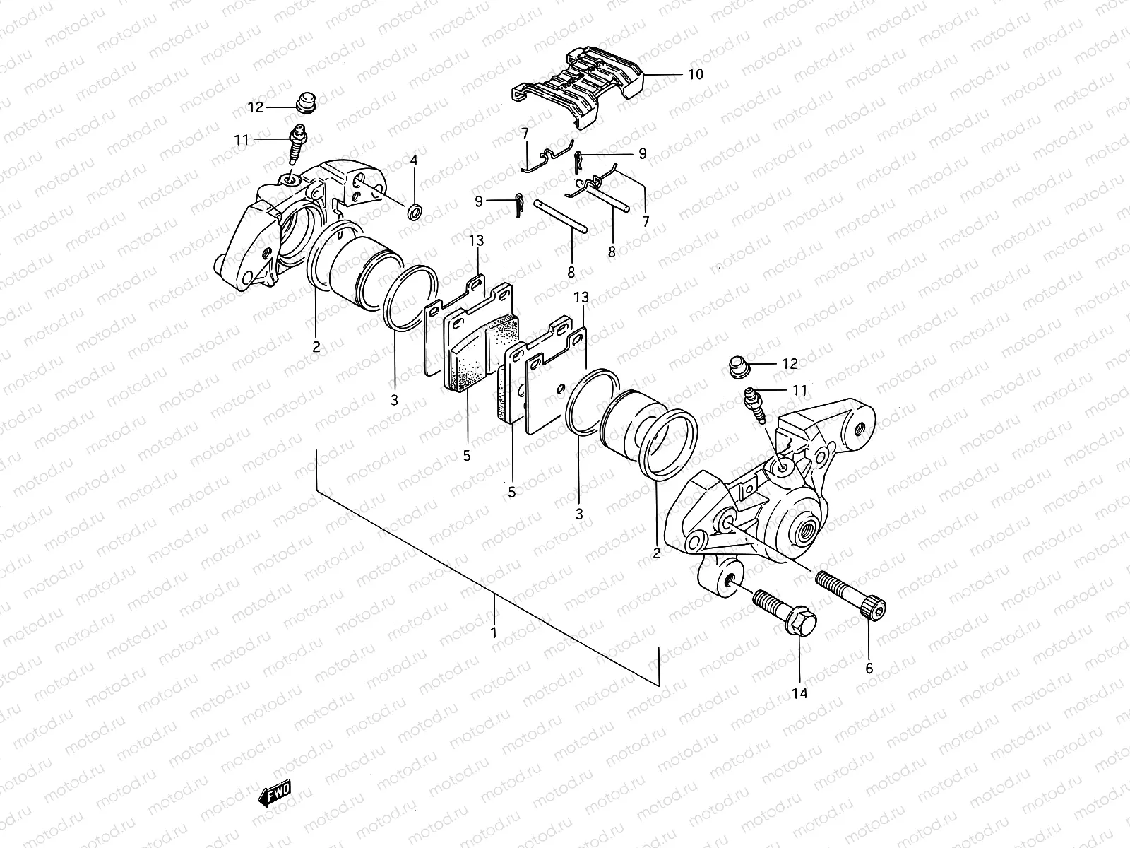 54A - REAR CALIPERS (MODEL P)