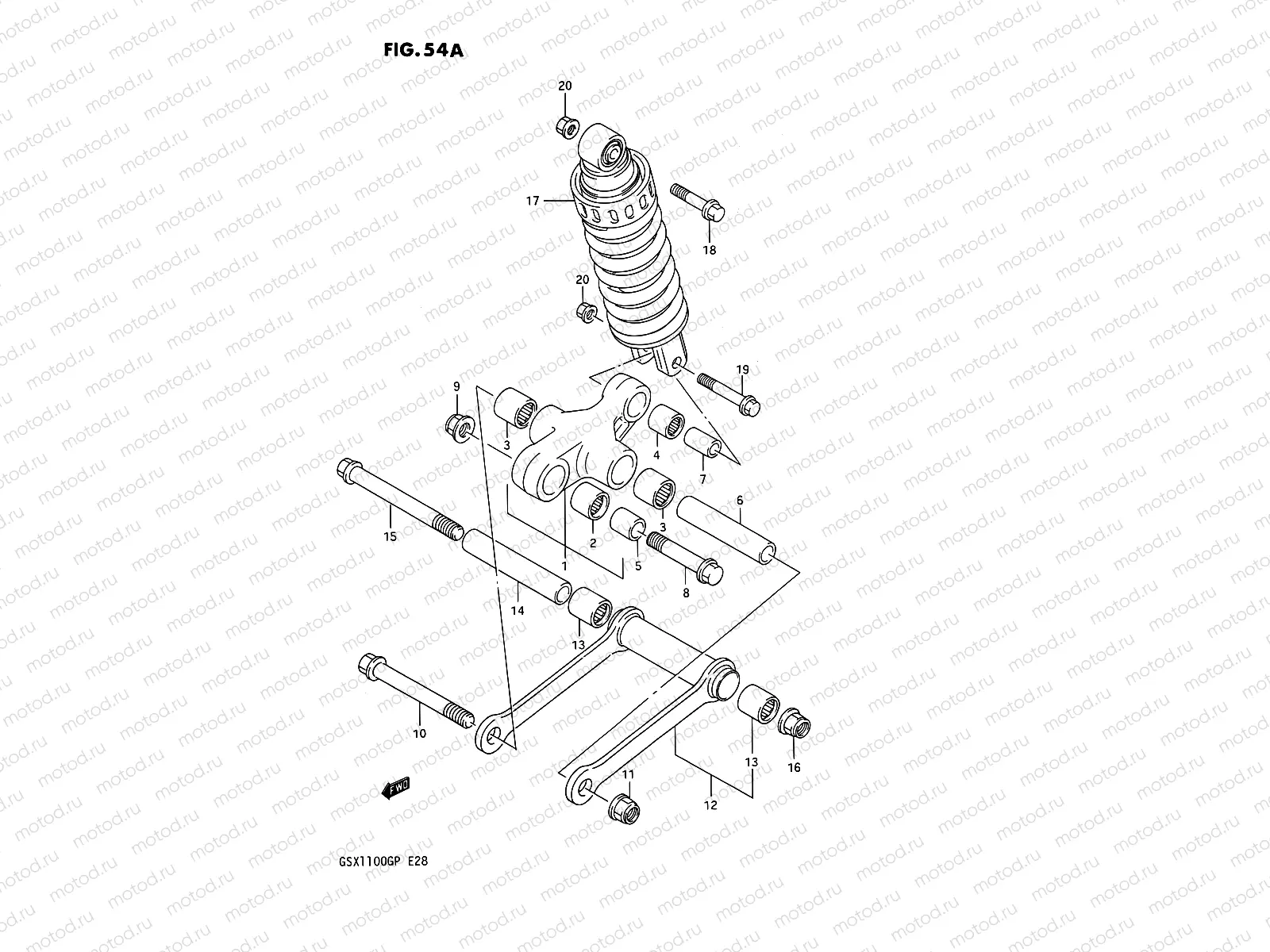 54A - REAR CUSHION LEVER (MODEL N/P)