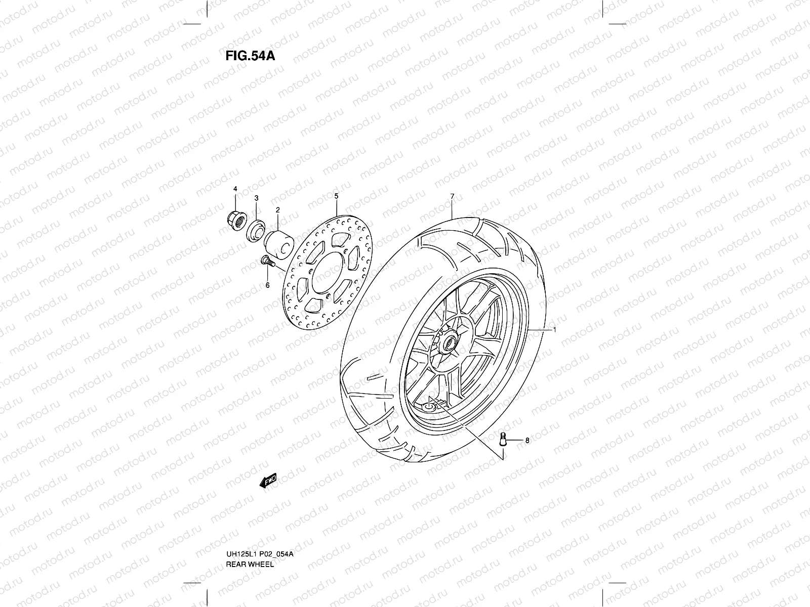 54A - REAR WHEEL (MODEL EXECUTIVE P19 AND RACING P19)