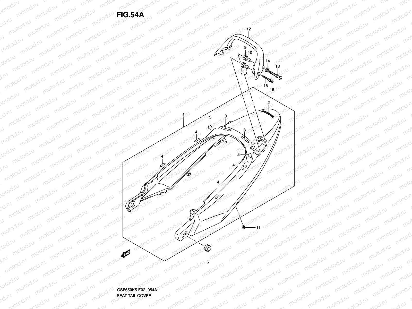 54A - SEAT TAIL COVER (GSF650SK6/SUK6/SAK6/SUAK6)