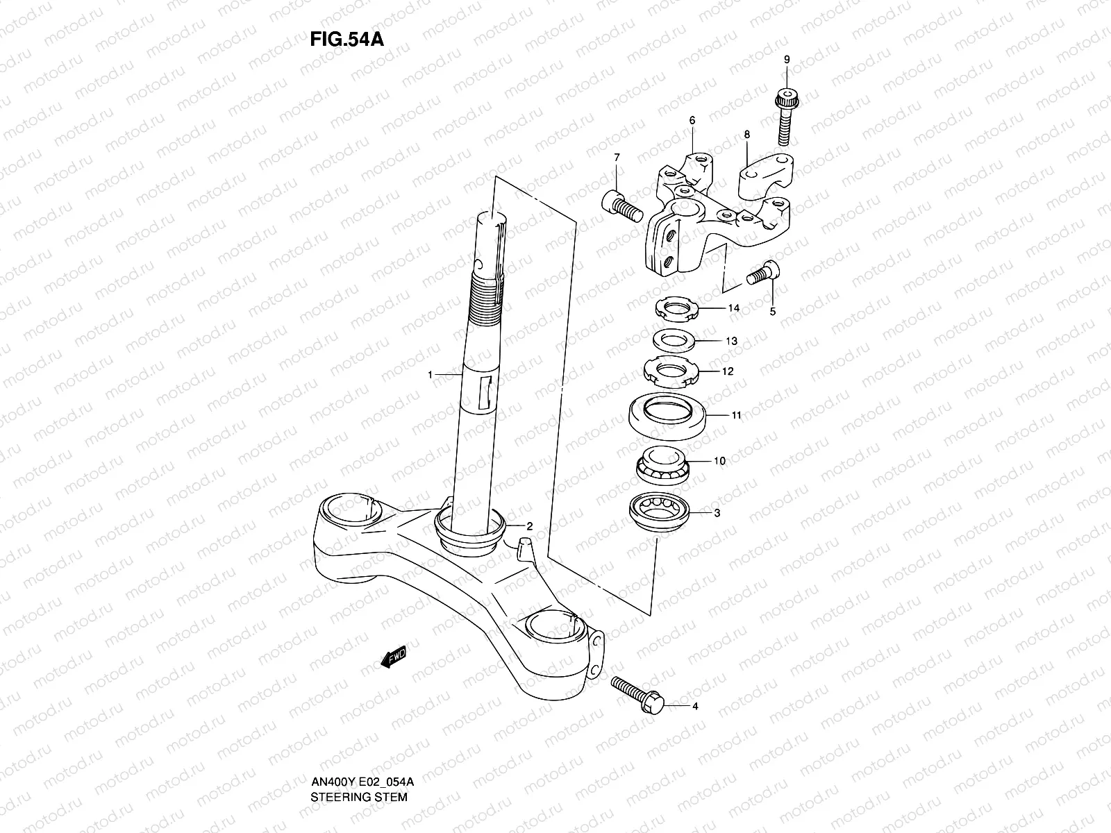 54A - STEERING STEM (MODEL Y)