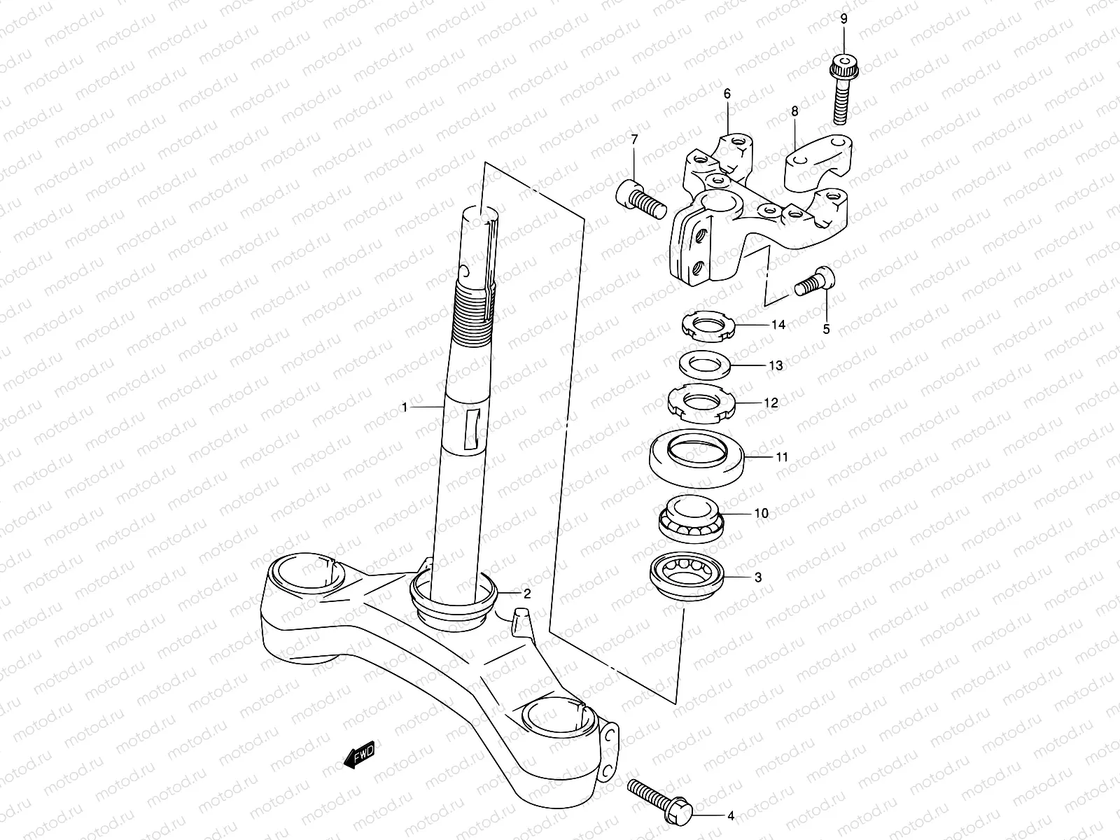 54B - STEERING STEM (MODEL K1/K2)