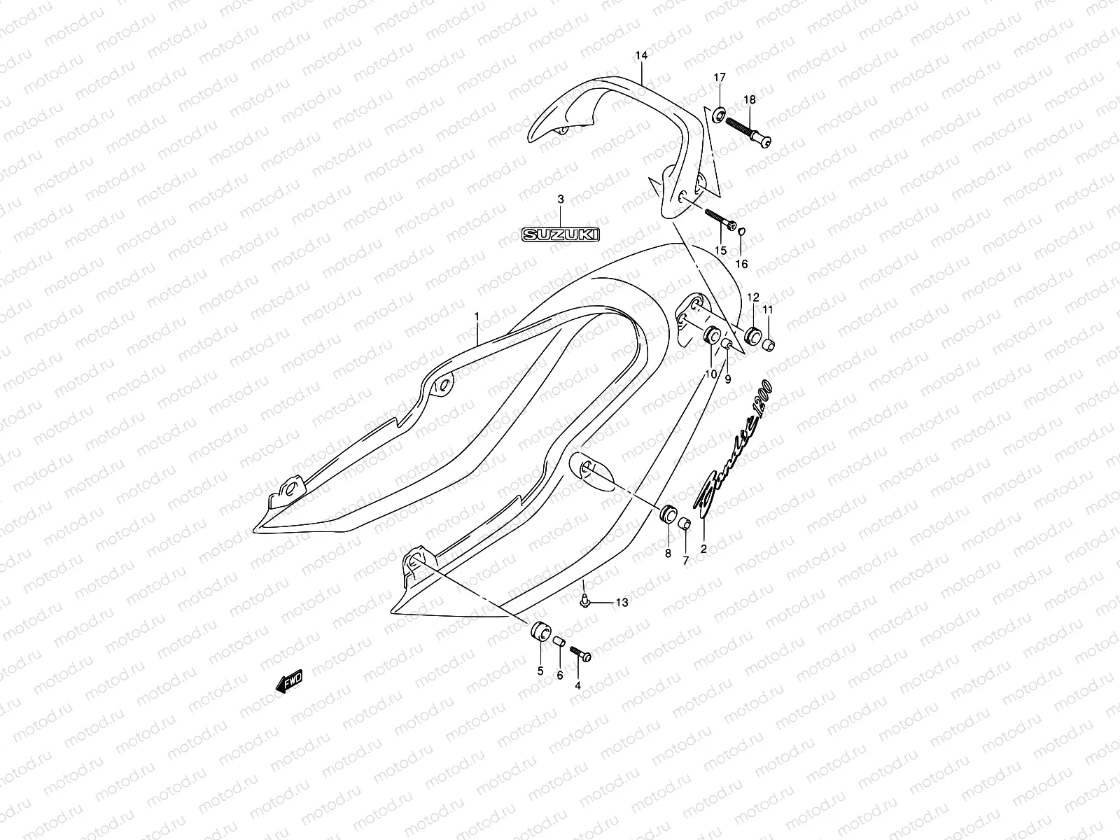 54C - SEAT TAIL COVER (GSF1200K4)