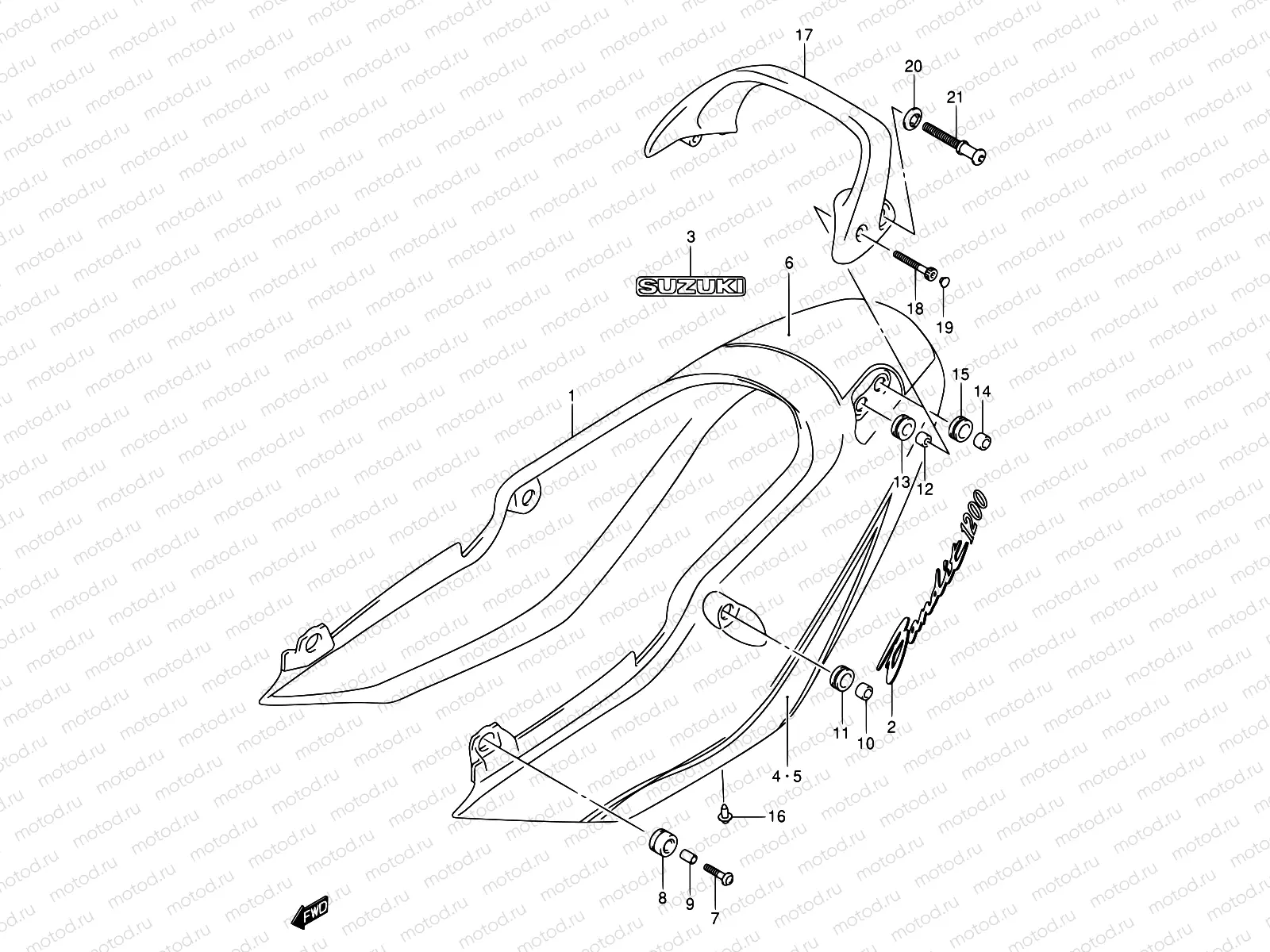 54D - SEAT TAIL COVER (GSF1200ZK4)