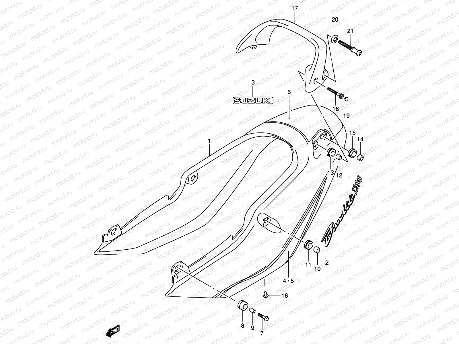 54F - SEAT TAIL COVER (GSF1200ZK5)