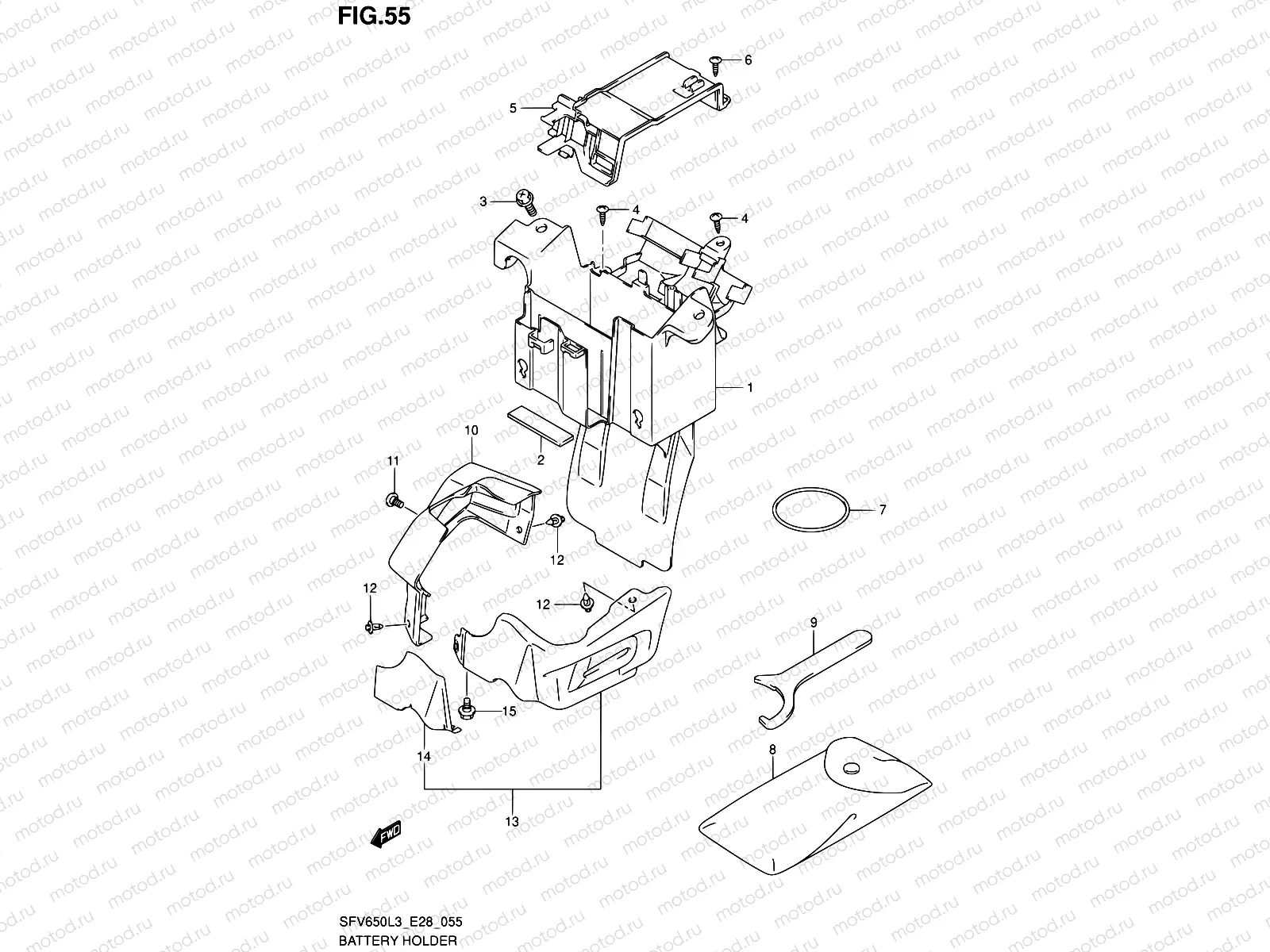 55 - BATTERY HOLDER (SFV650AL3 E28)