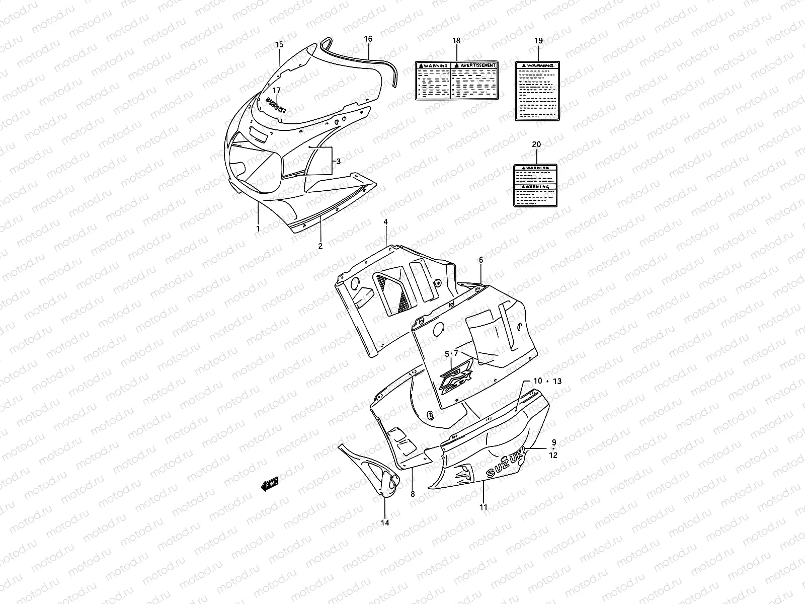 55 - COWLING BODY (MODEL M 3EE)