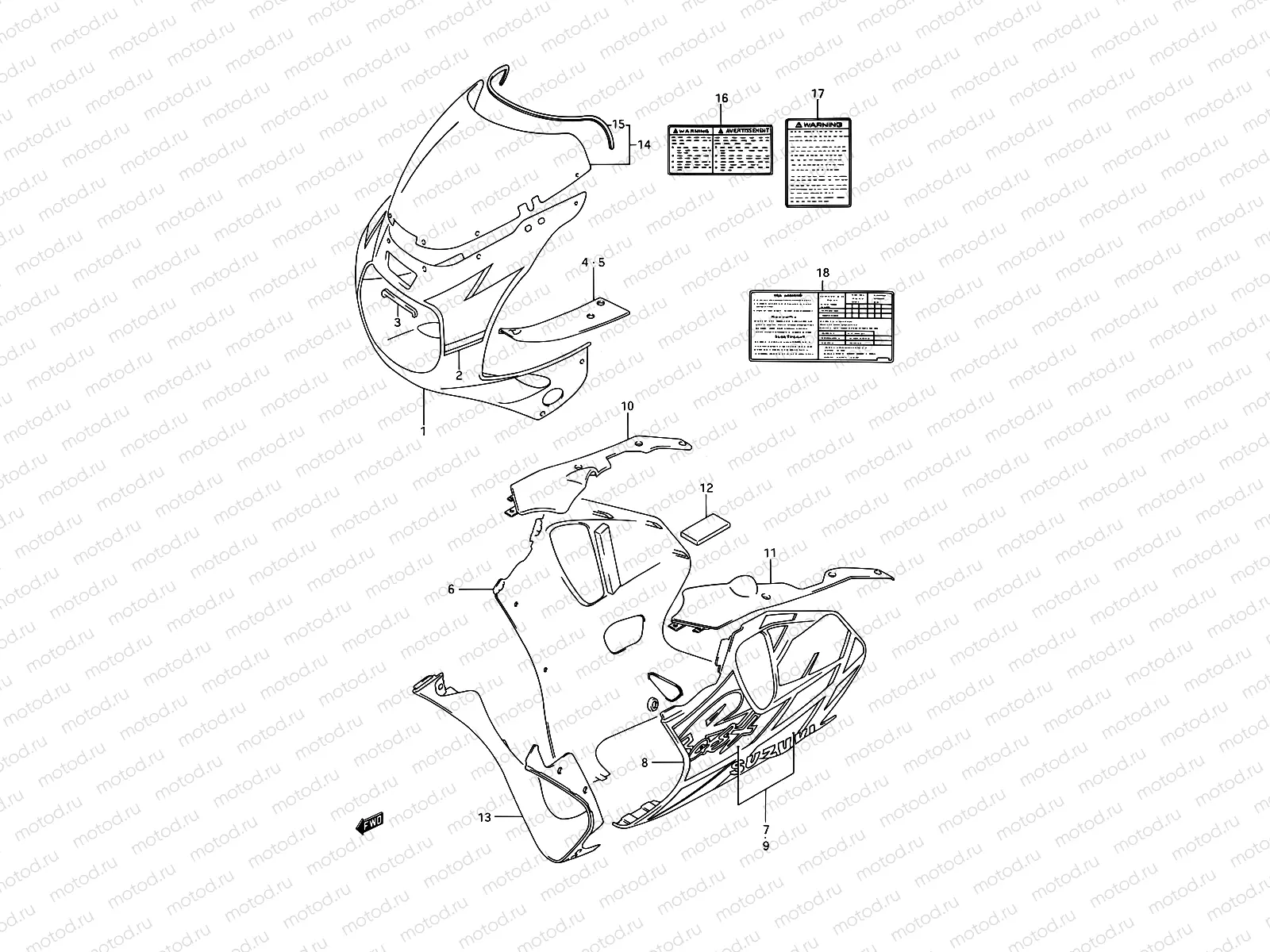 55 - COWLING BODY (MODEL N 3WC)