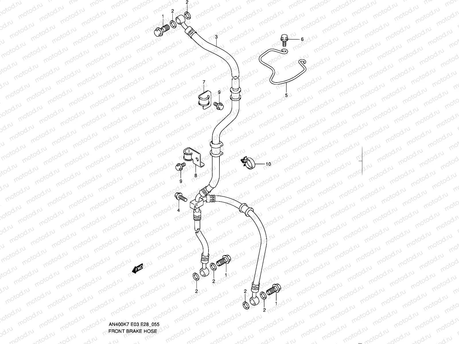 55 - FRONT BRAKE HOSE (AN400K7/K8/K9/L0)