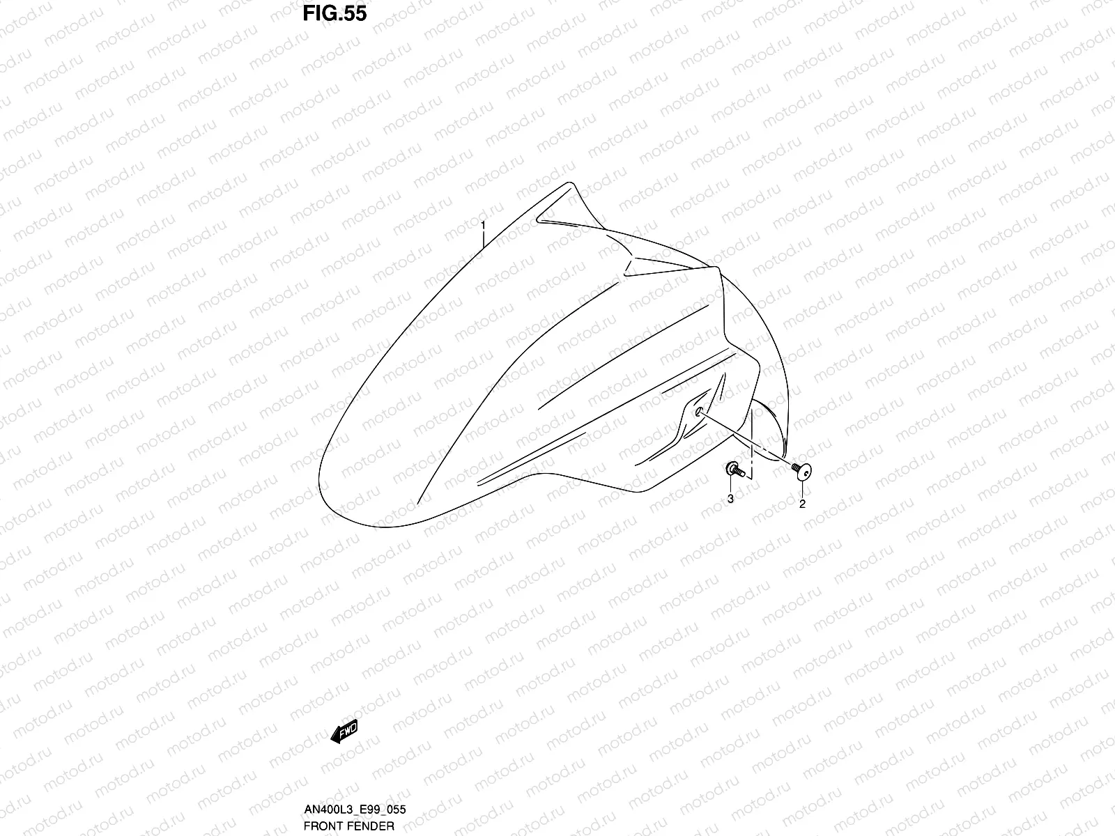 55 - FRONT FENDER (AN400ZAL3 E99)
