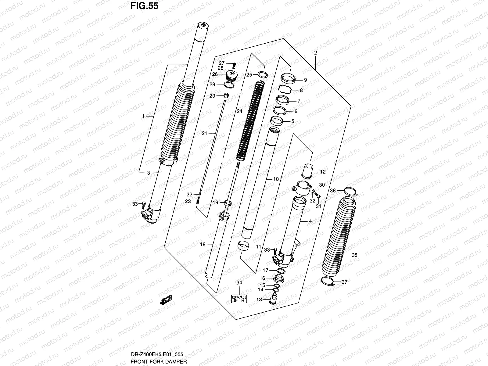 55 - FRONT FORK DAMPER