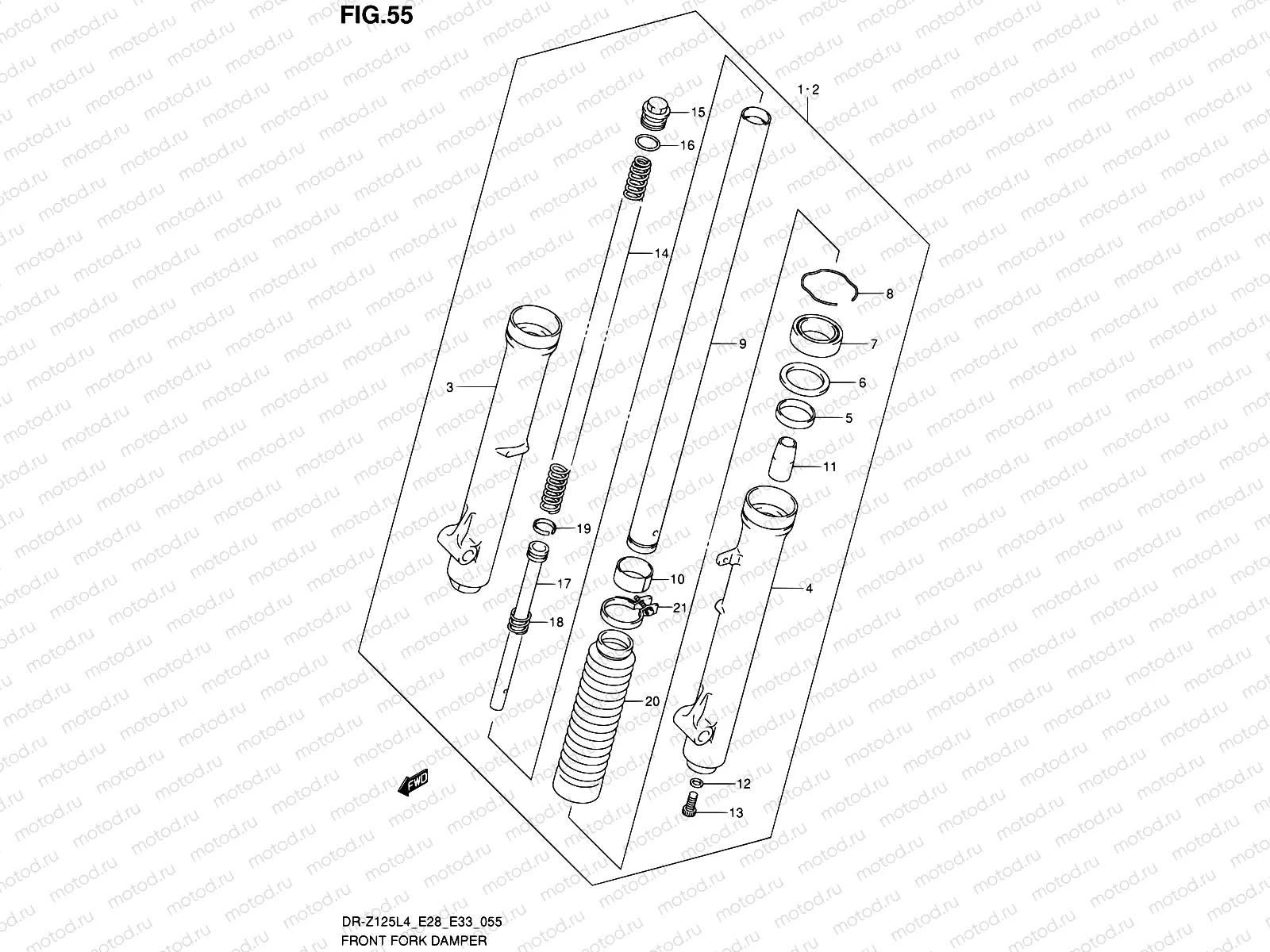 55 - FRONT FORK DAMPER (DR-Z125L4 E33)