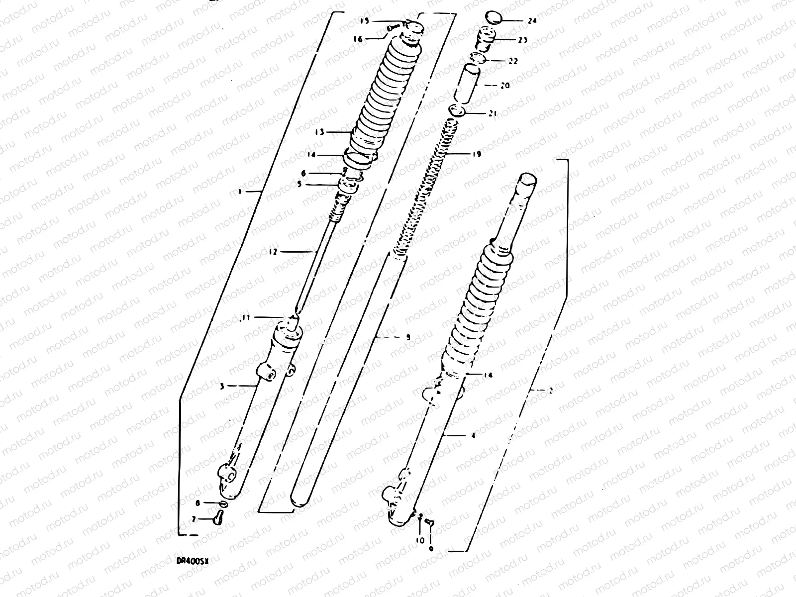 55 - FRONT FORK (DR400SX, E15, E17)