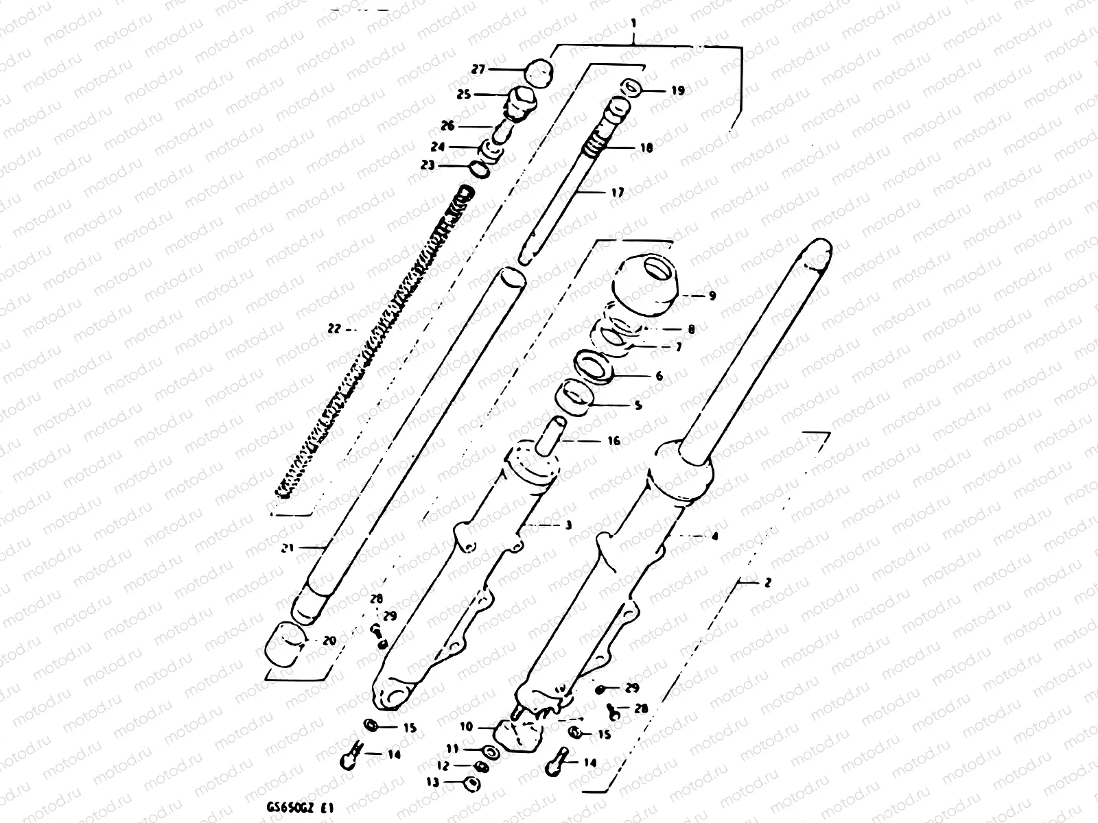 55 - FRONT FORK (MODEL X)
