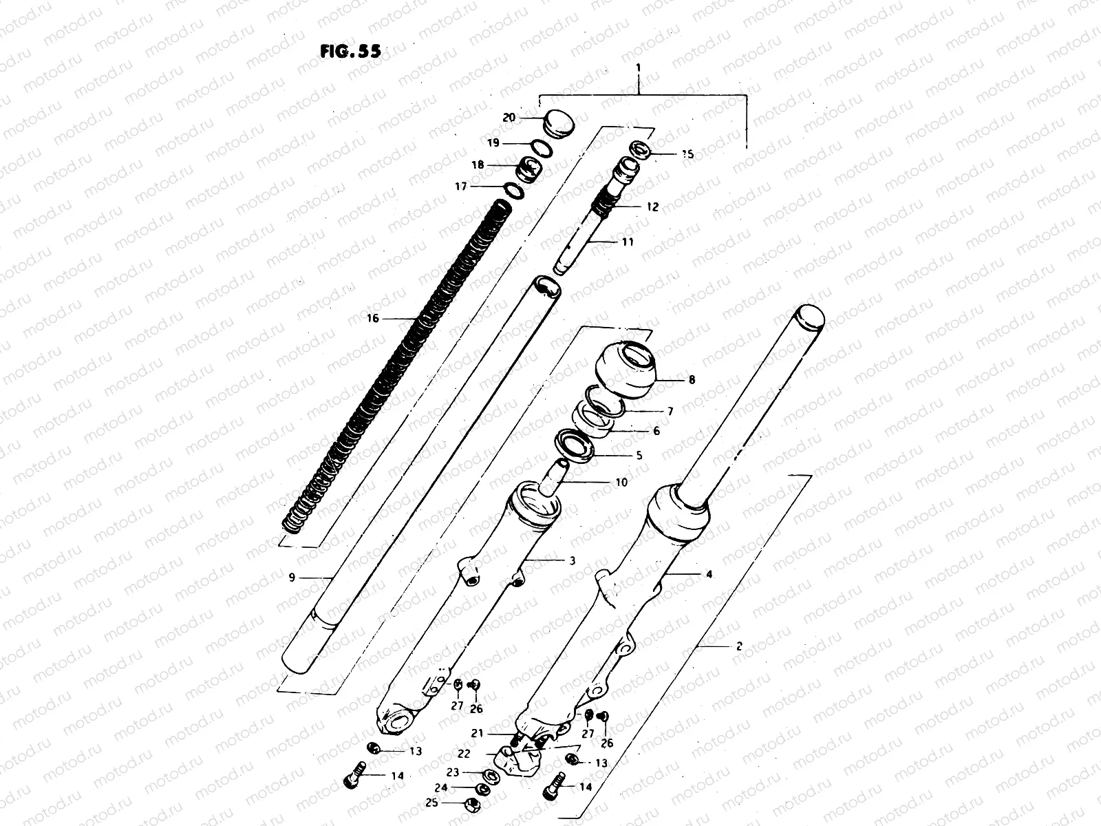 55 - FRONT FORK (MODEL Z)