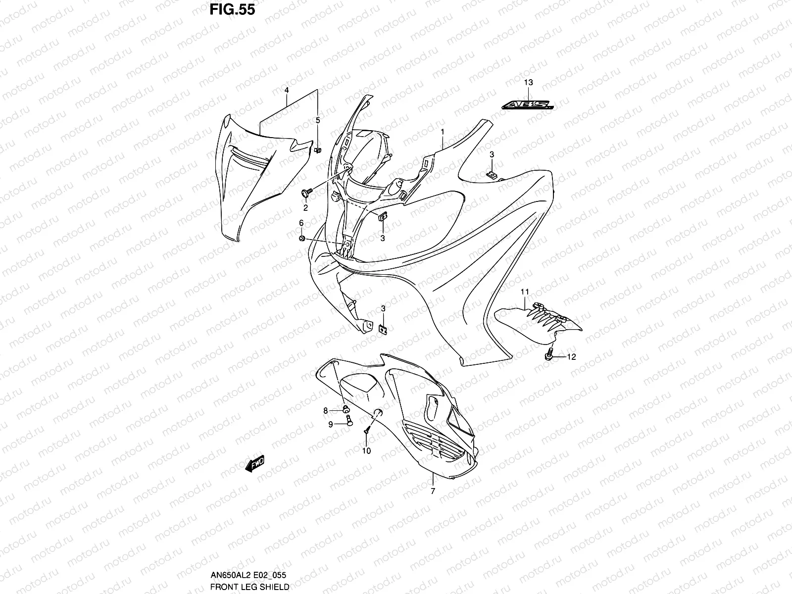55 - FRONT LEG SHIELD