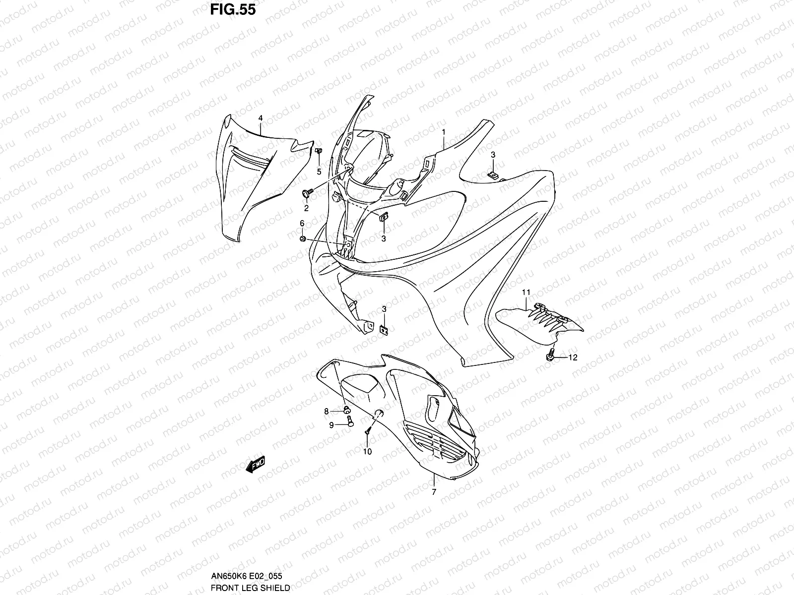 55 - FRONT LEG SHIELD (AN650AK6/AK7)