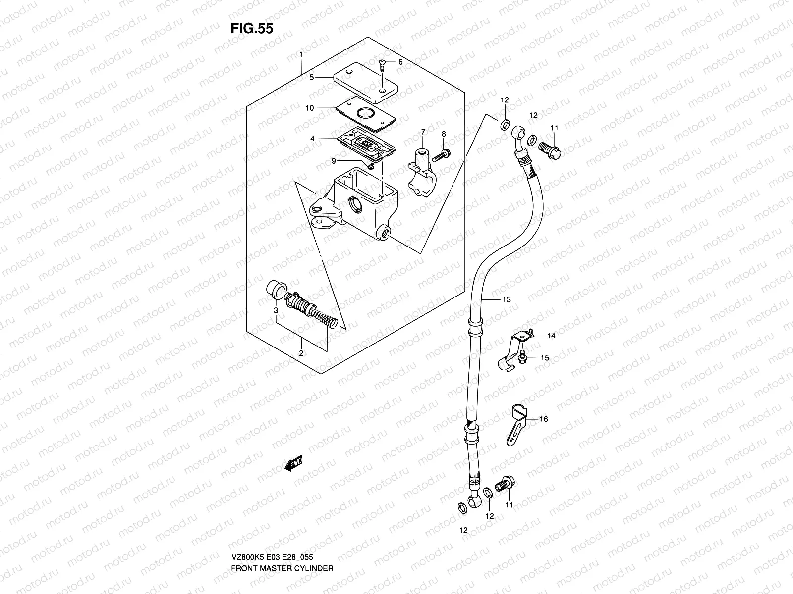 55 - FRONT MASTER CYLINDER (MODEL K5/K6)