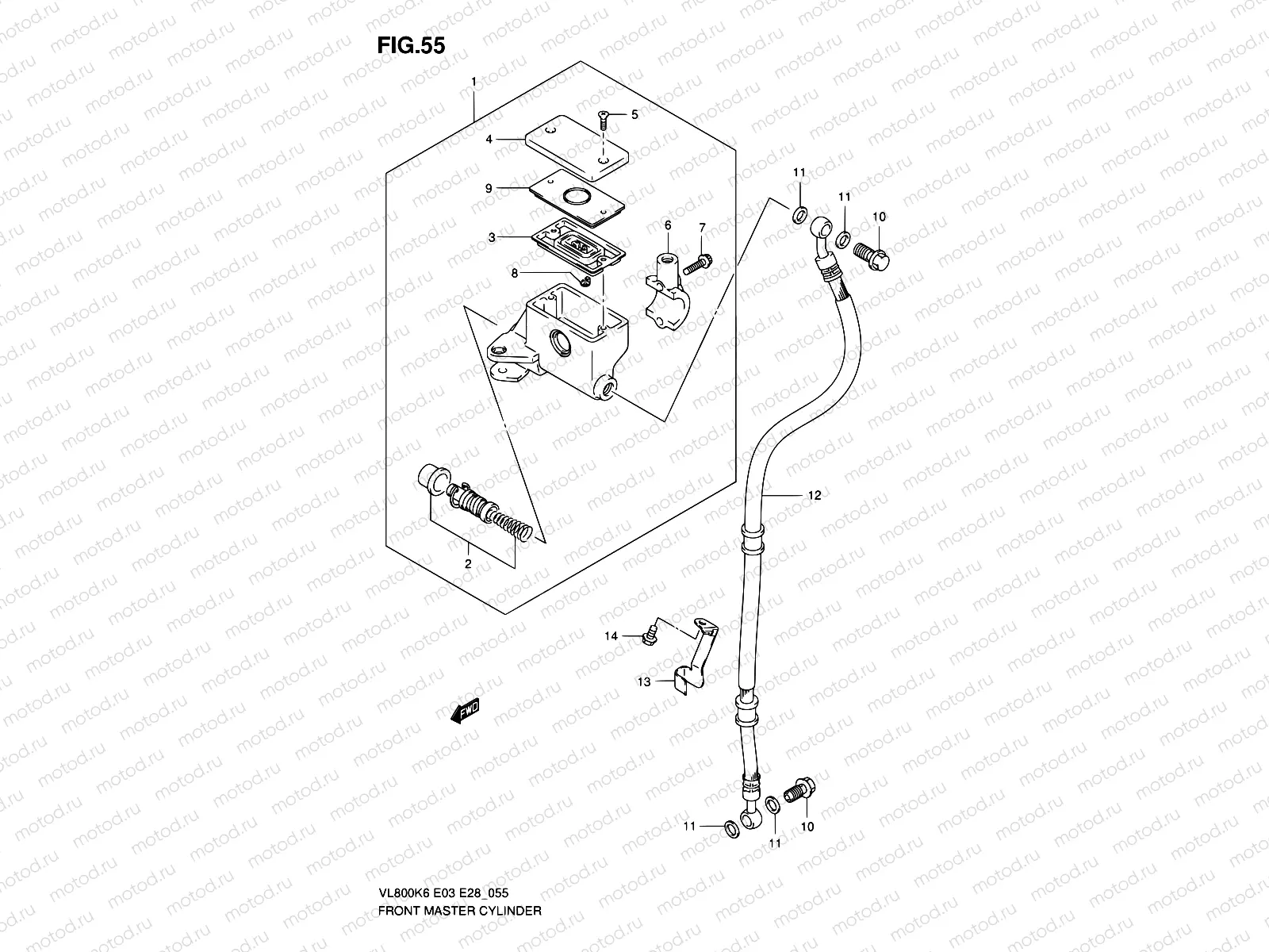 55 - FRONT MASTER CYLINDER (MODEL K6)