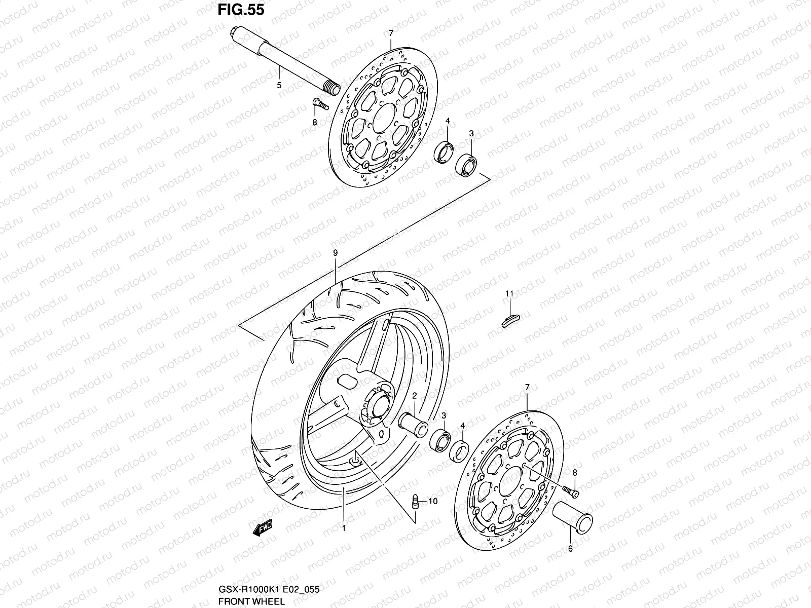 55 - FRONT WHEEL (GSX-R1000K1)