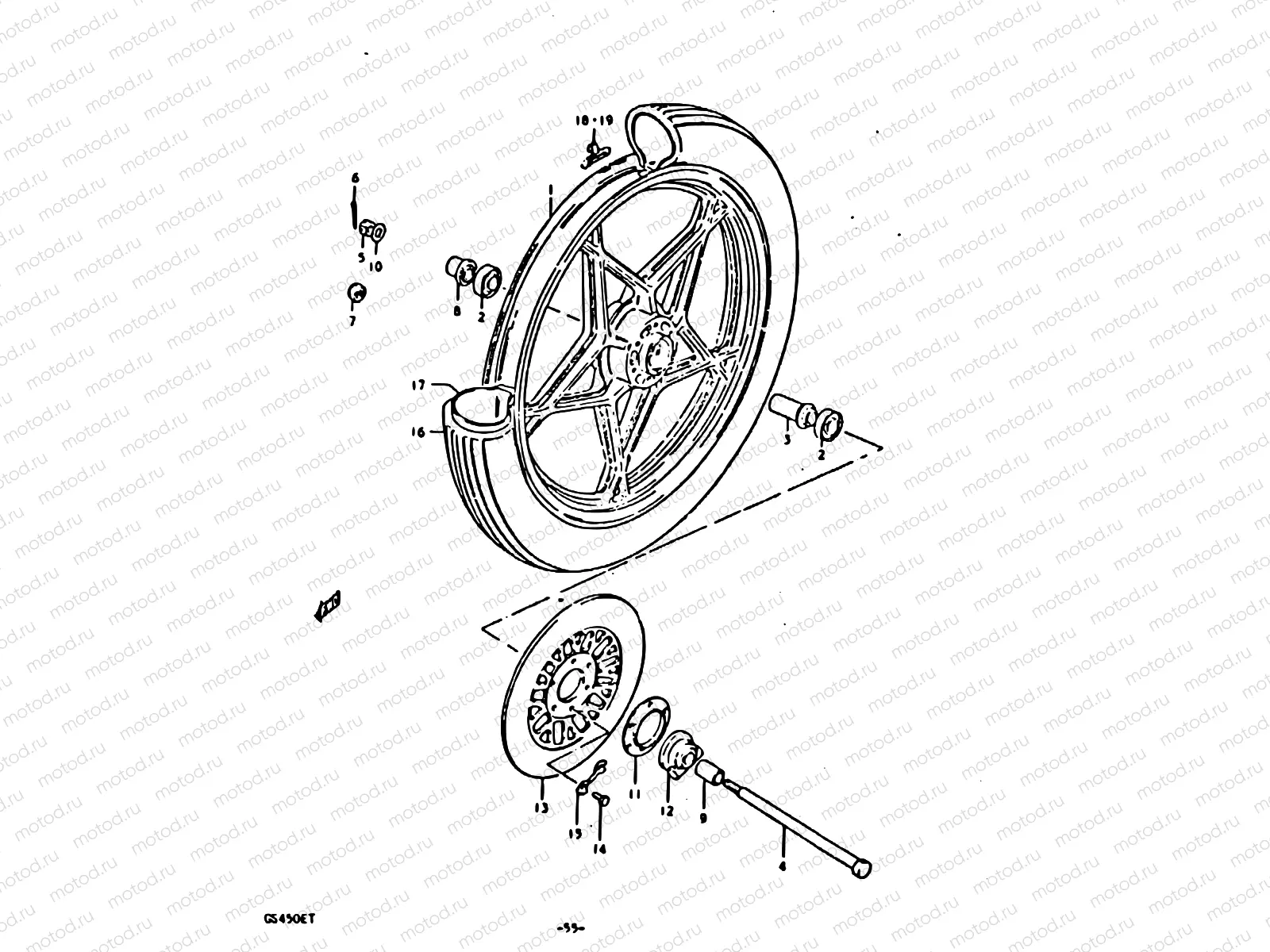 55 - FRORT WHEEL (GS450ET)