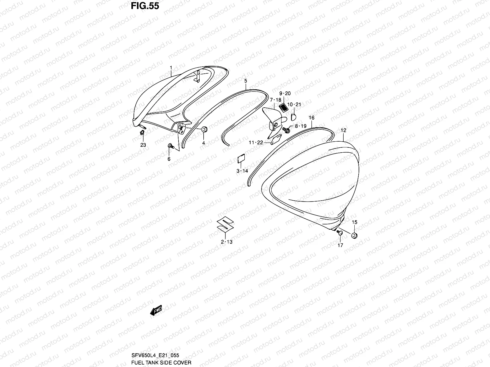 55 - FUEL TANK SIDE COVER