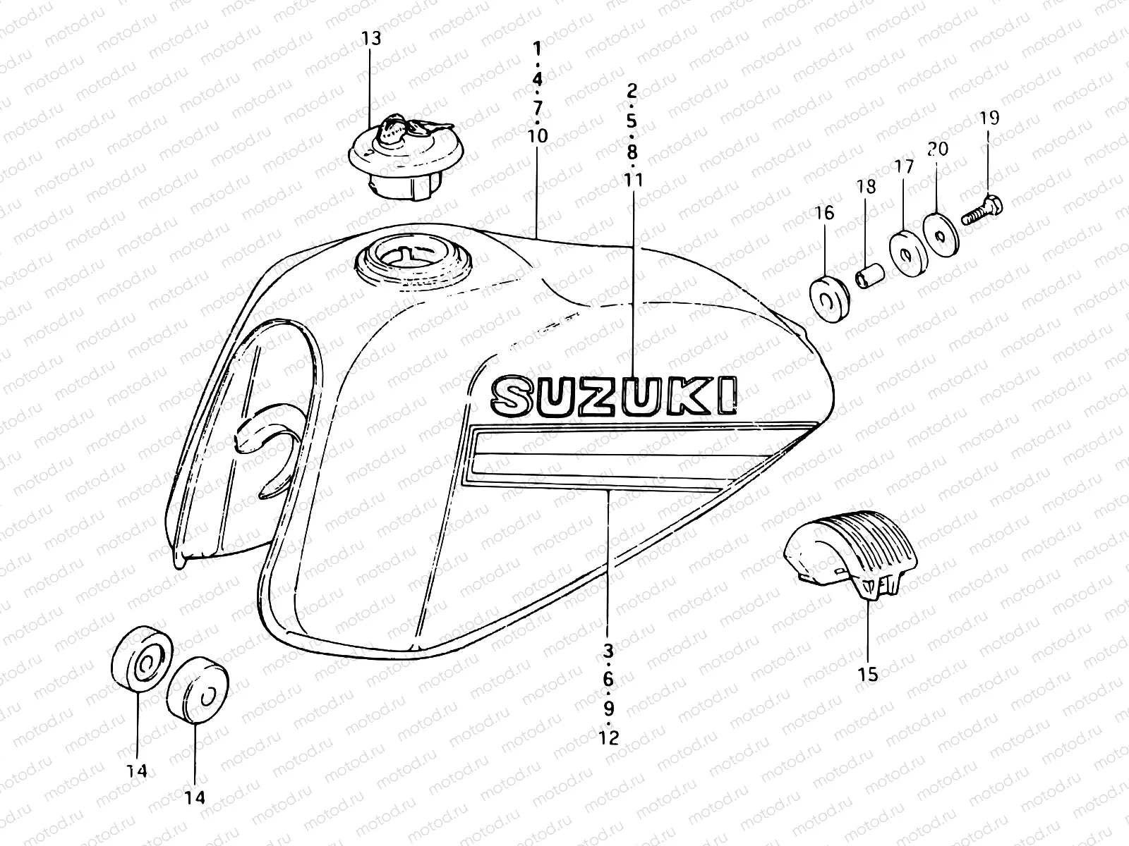 55 - FUEL TANK (TS125ERX E08, E09, E10)