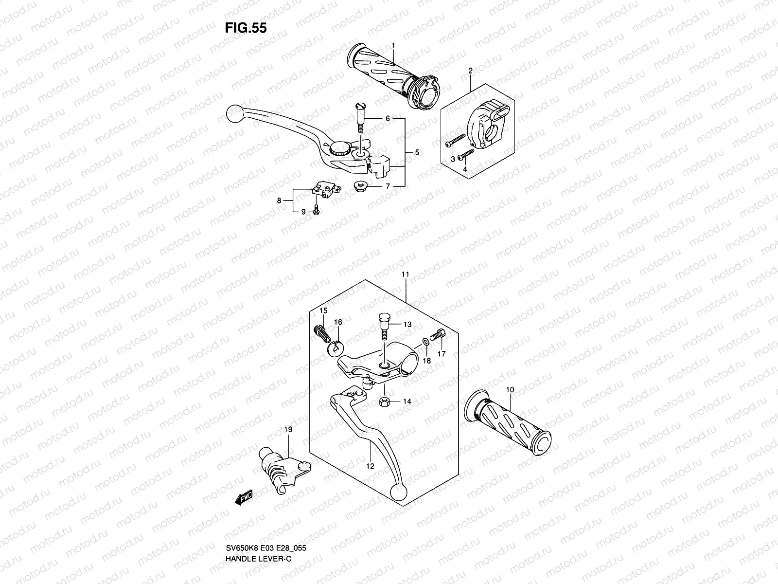 55 - HANDLE LEVER (MODEL K8/K9)