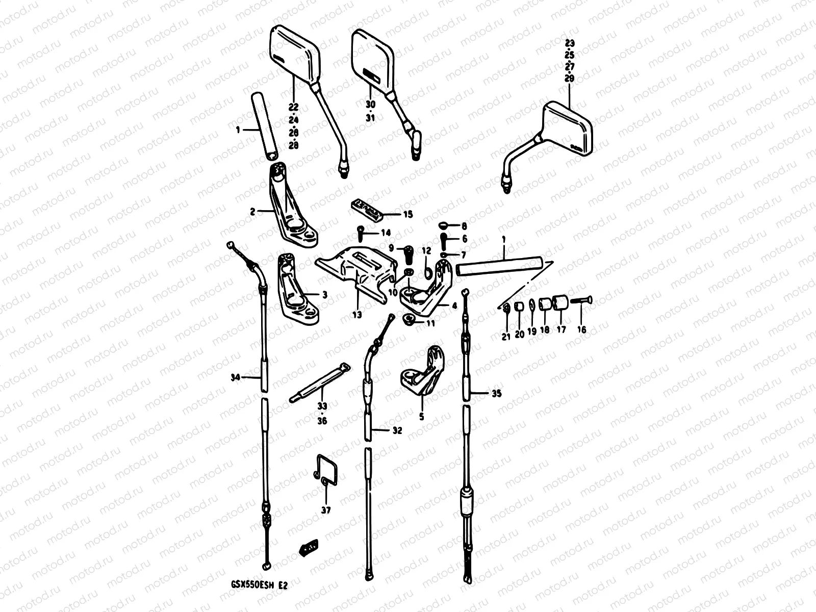 55 - HANDLEBAR (GSX550EF/EUF/EG/EUG/EUH)